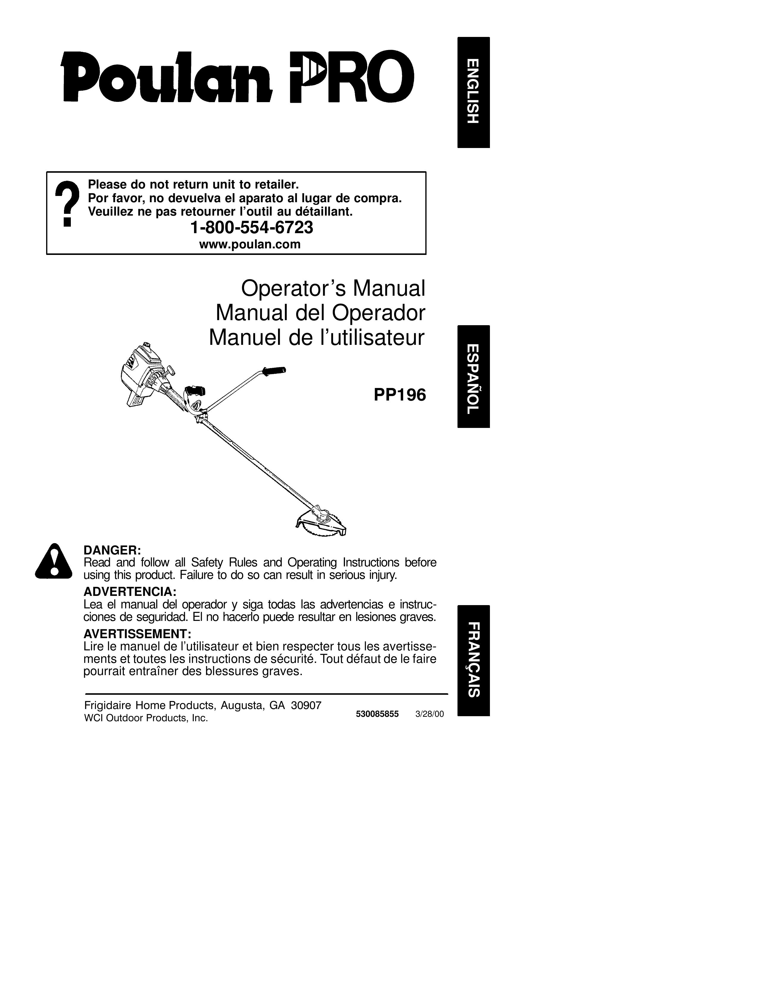 Poulan 530085855 Trimmer User Manual