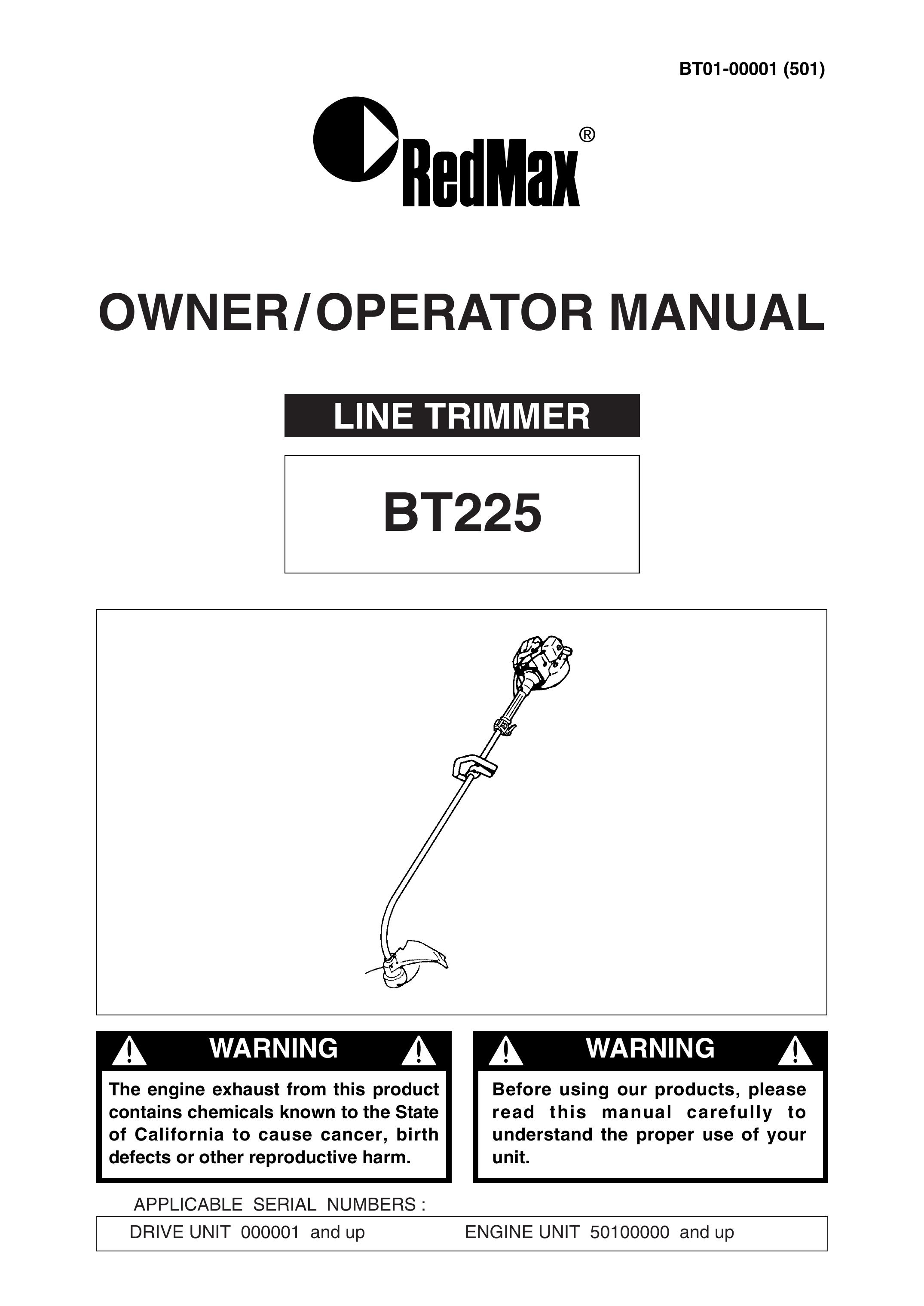 RedMax BT225 Trimmer User Manual