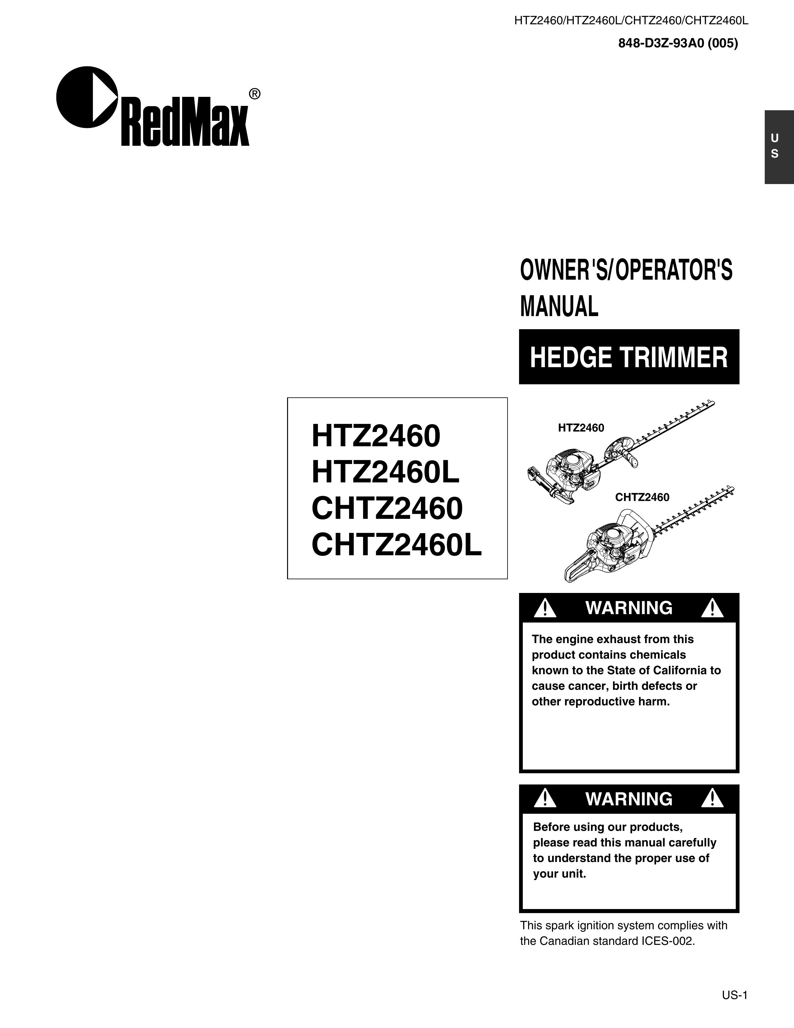 RedMax CHTZ2460 Trimmer User Manual