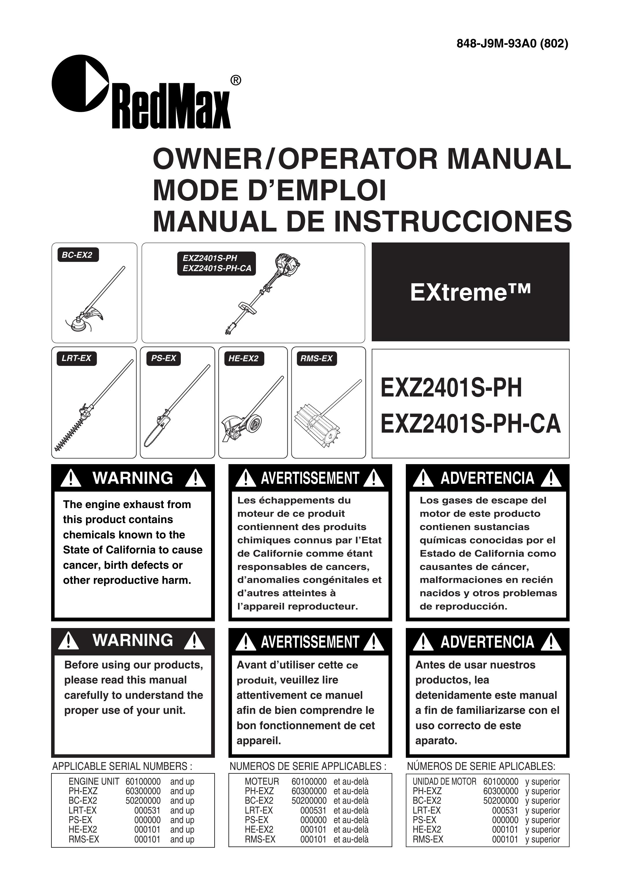 RedMax EXZ2401S-PH Trimmer User Manual