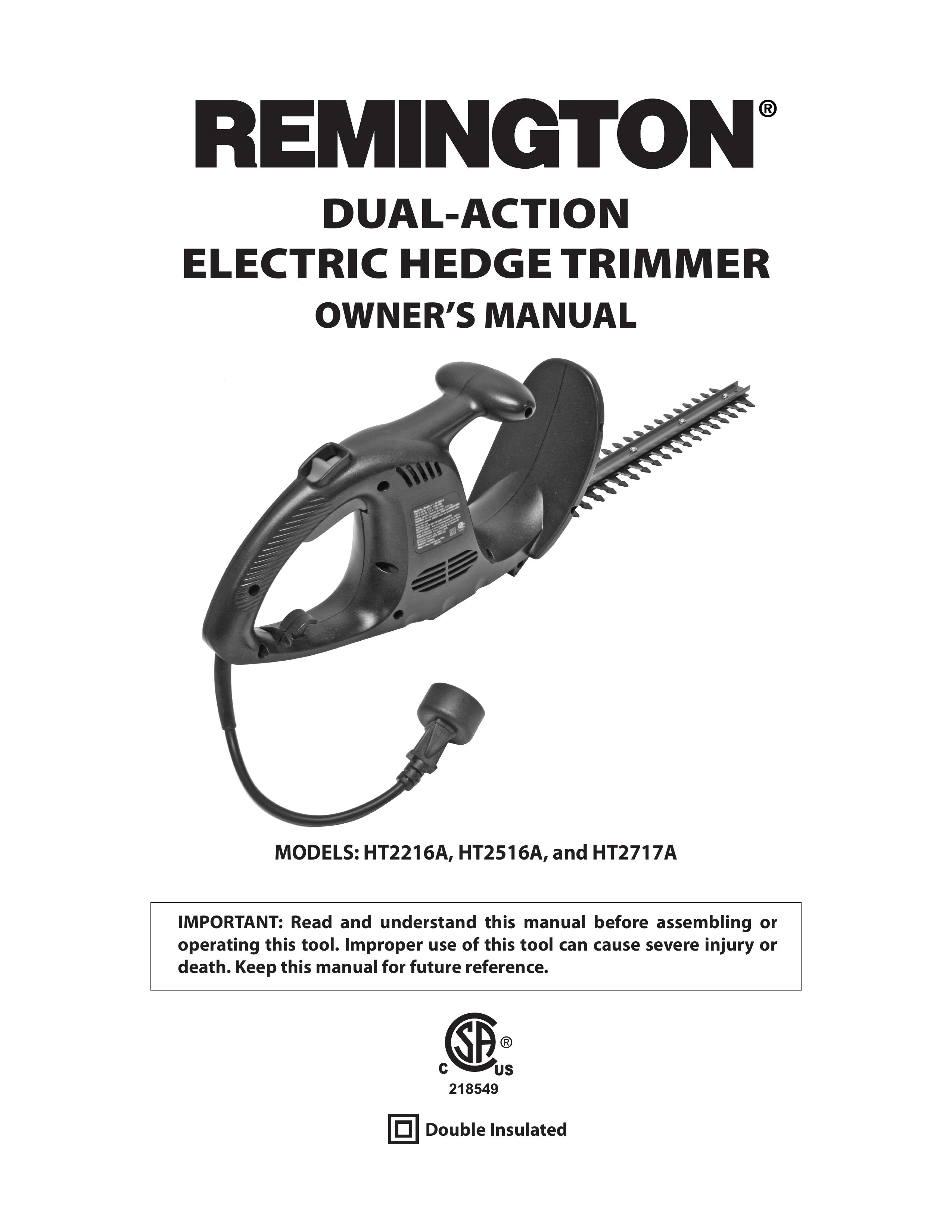 Remington HT2216A, HT2516A, HT2717A Trimmer User Manual