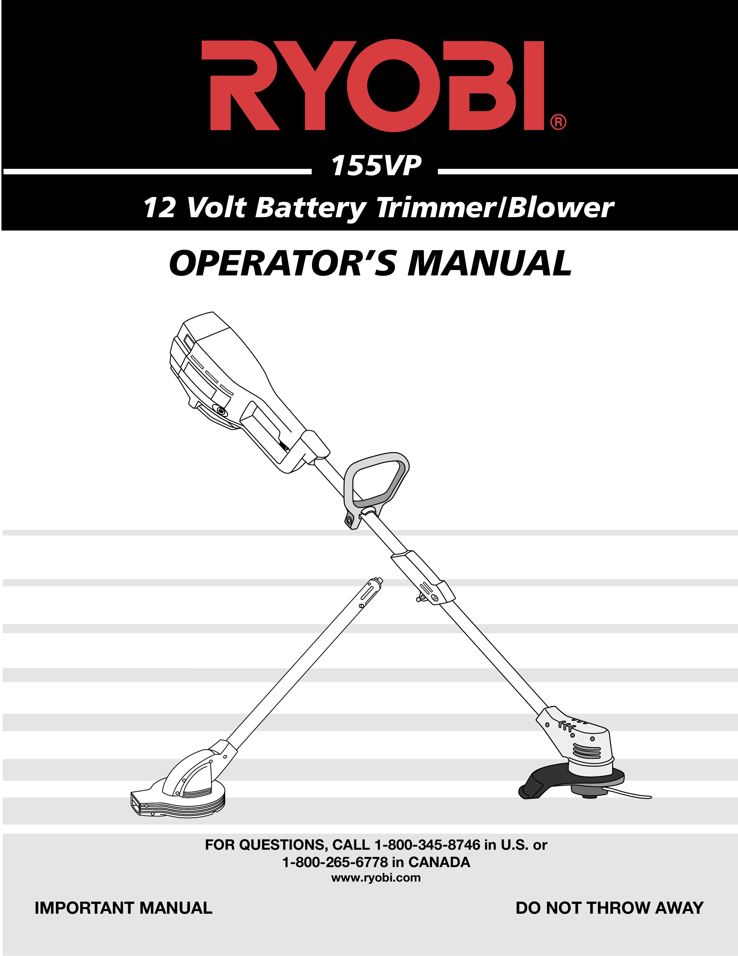 Ryobi Outdoor 155VP Trimmer User Manual
