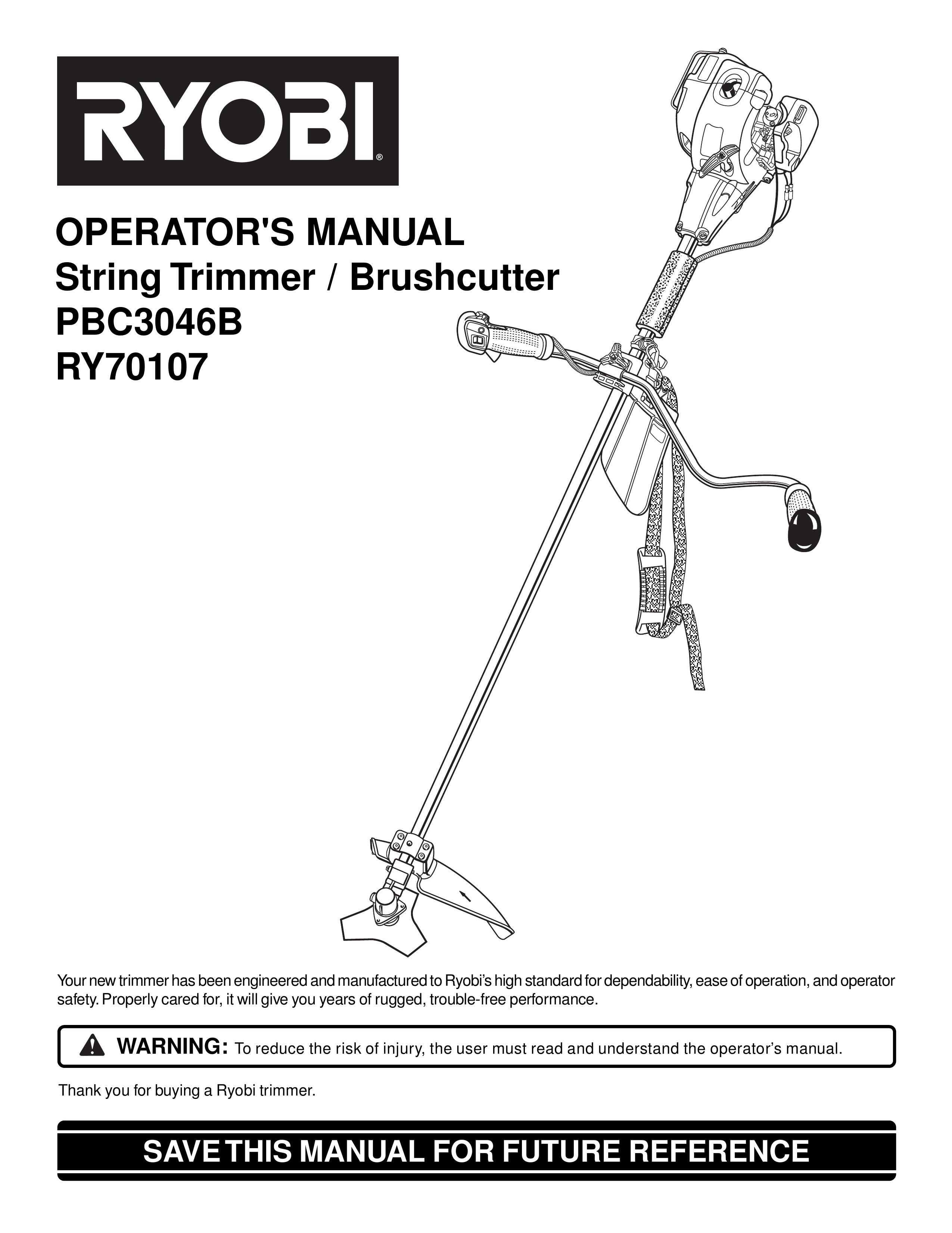 Ryobi Outdoor PBC3046B, RY70107 Trimmer User Manual
