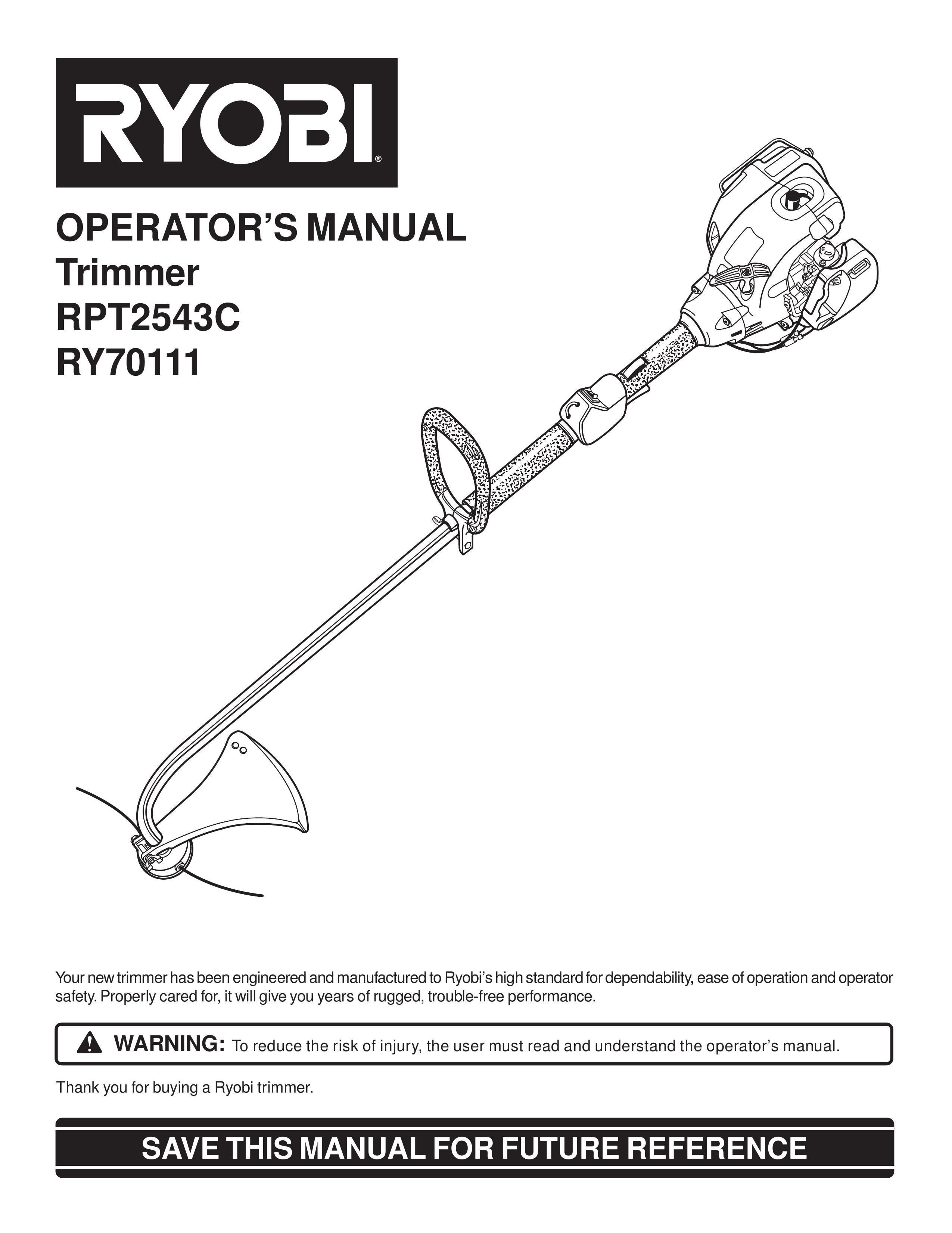 Ryobi Outdoor RPT2543C, RY7011 Trimmer User Manual