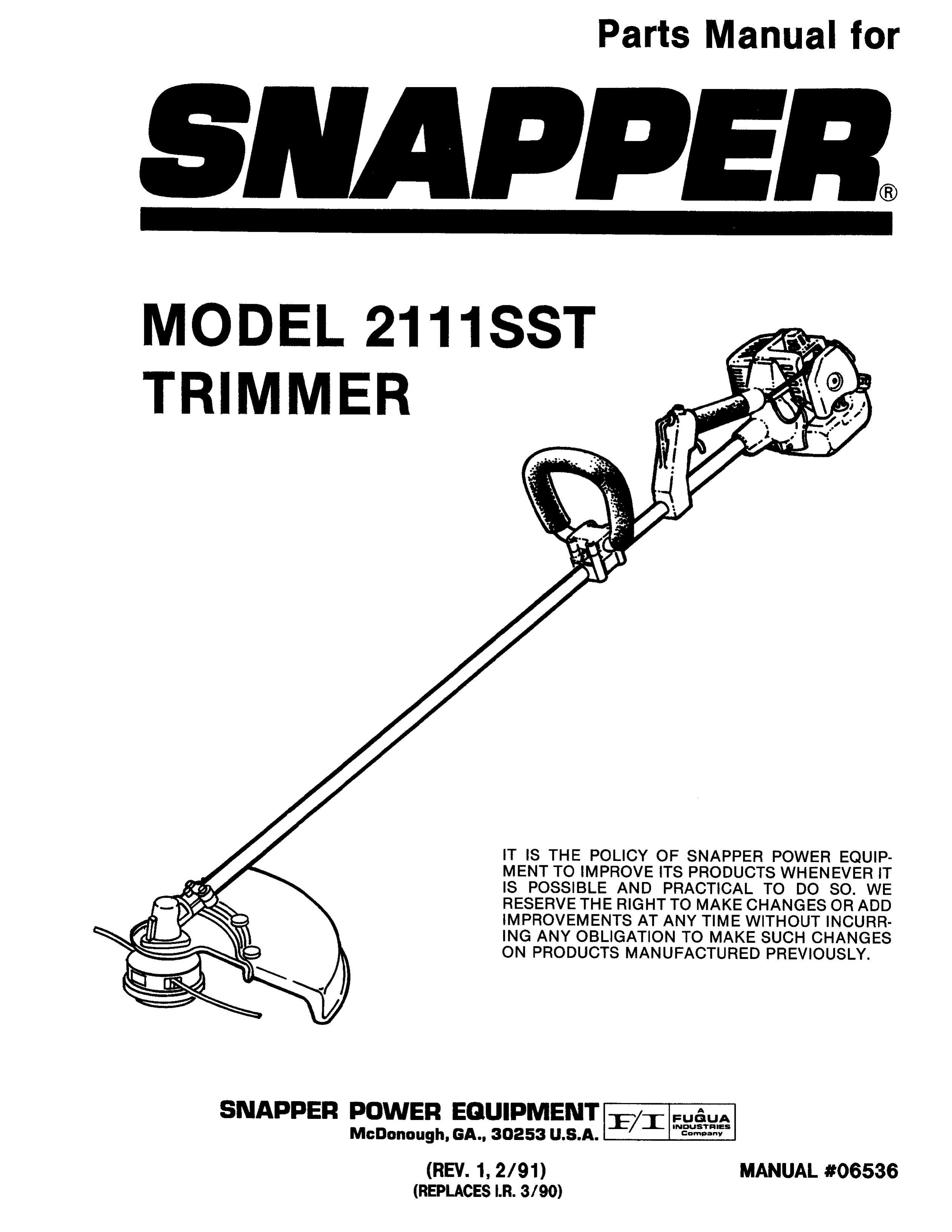 Snapper 2111SST Trimmer User Manual