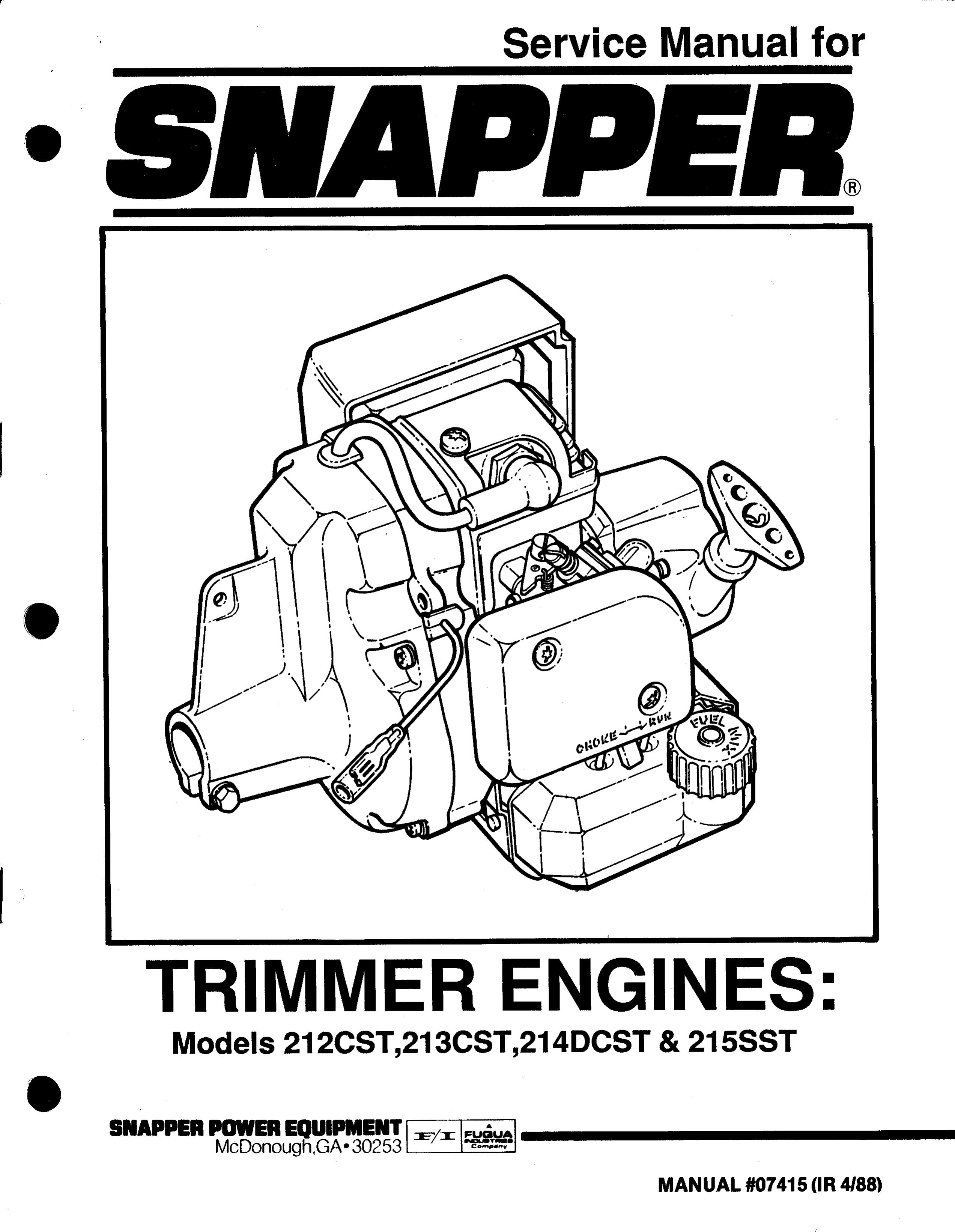 Snapper 214DCST Trimmer User Manual
