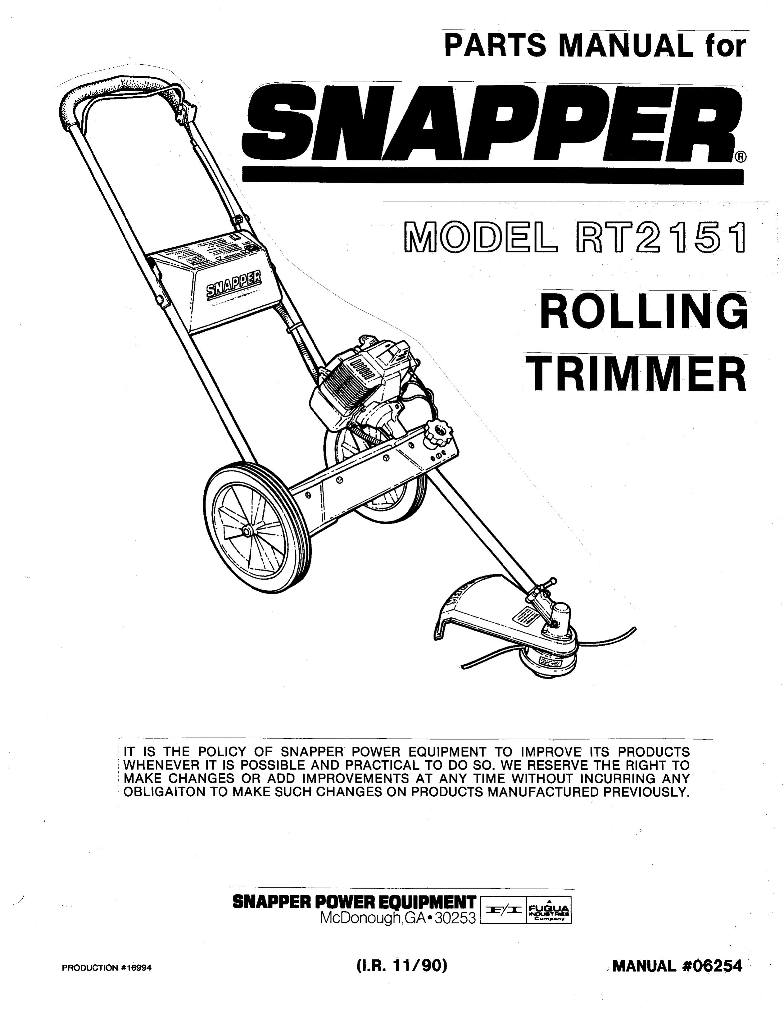 Snapper RT2151 Trimmer User Manual