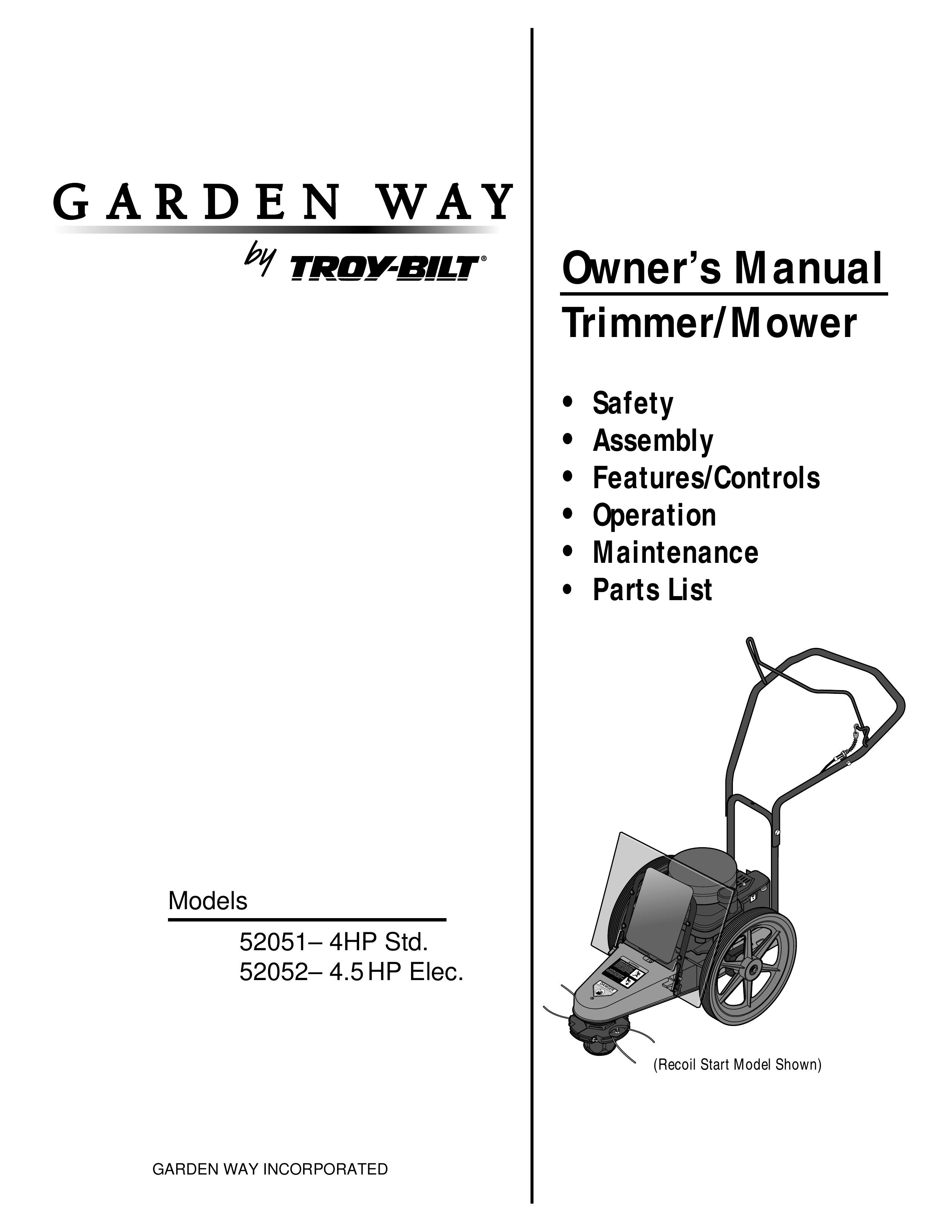 Troy-Bilt 52052 Trimmer User Manual