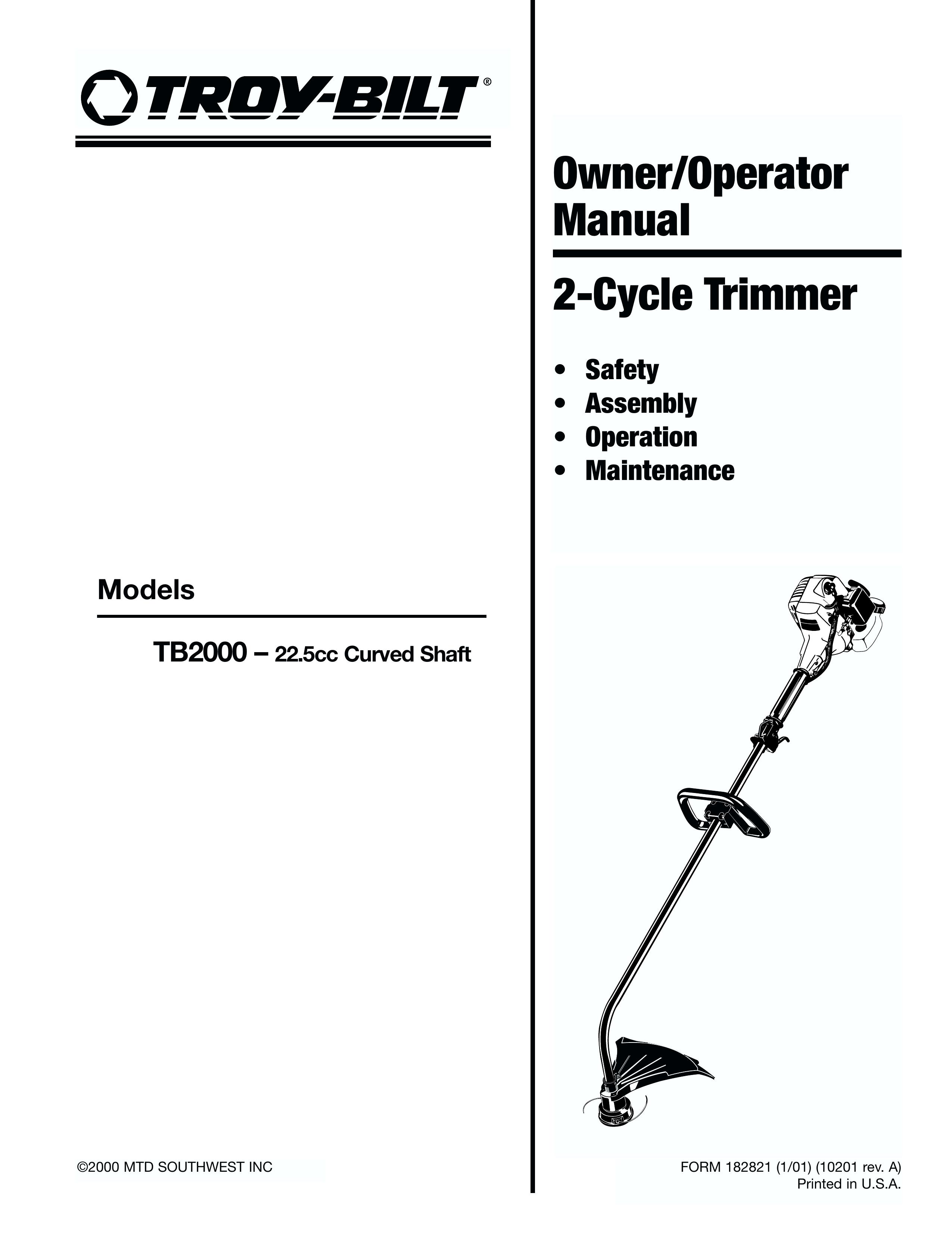 Troy-Bilt TB2000 Trimmer User Manual