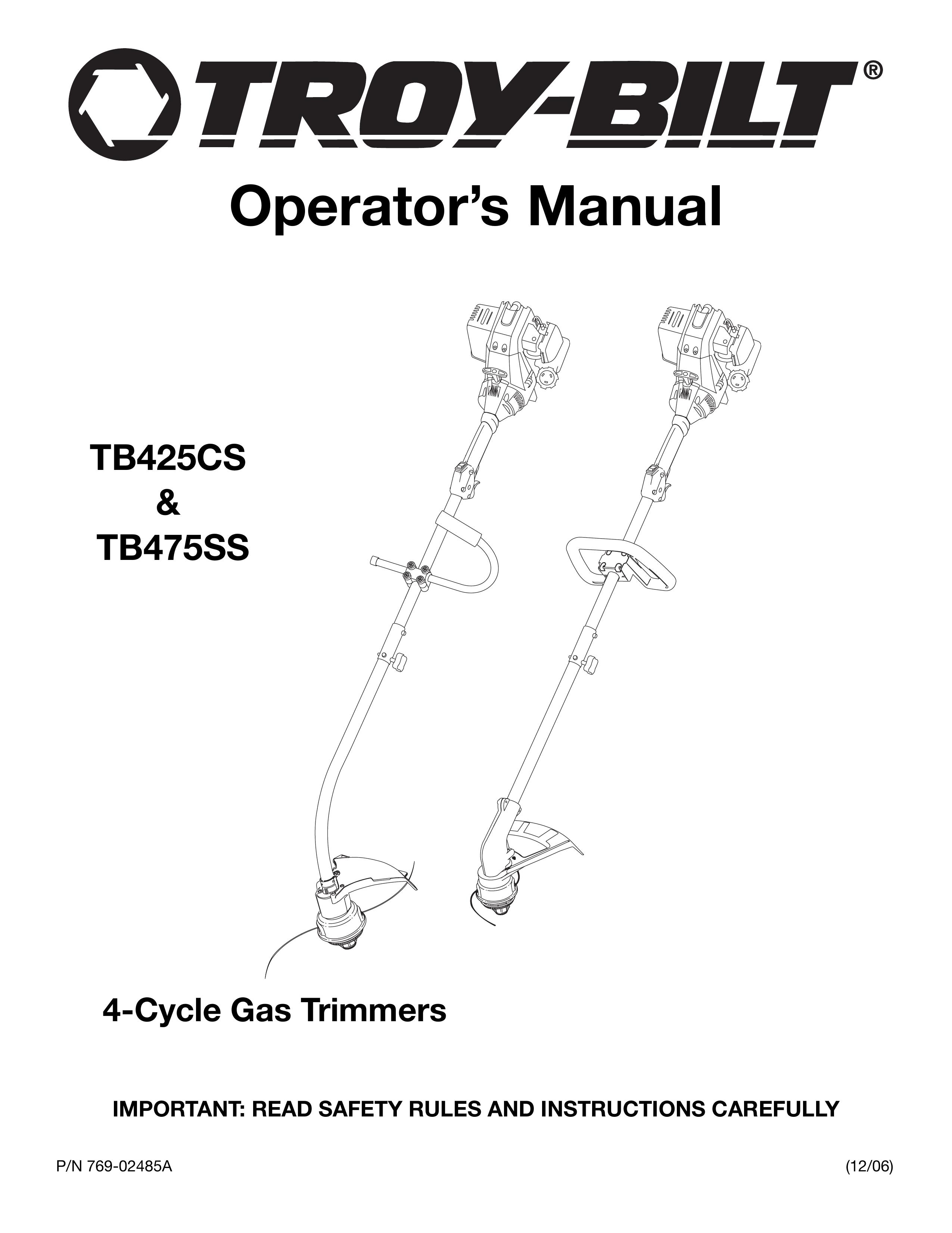 Troy-Bilt TB425CS, TB475SS Trimmer User Manual