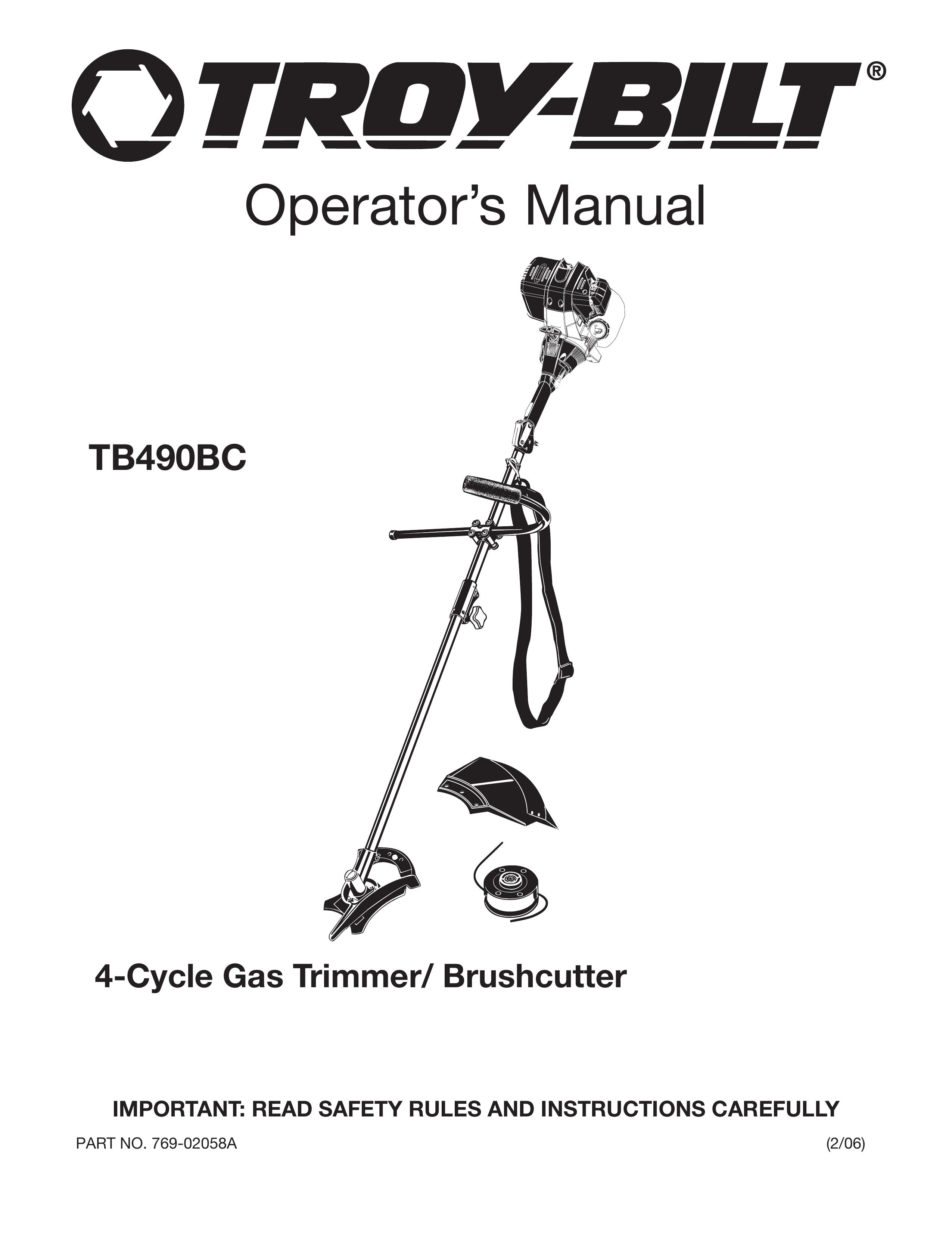 Troy-Bilt TB490BC Trimmer User Manual