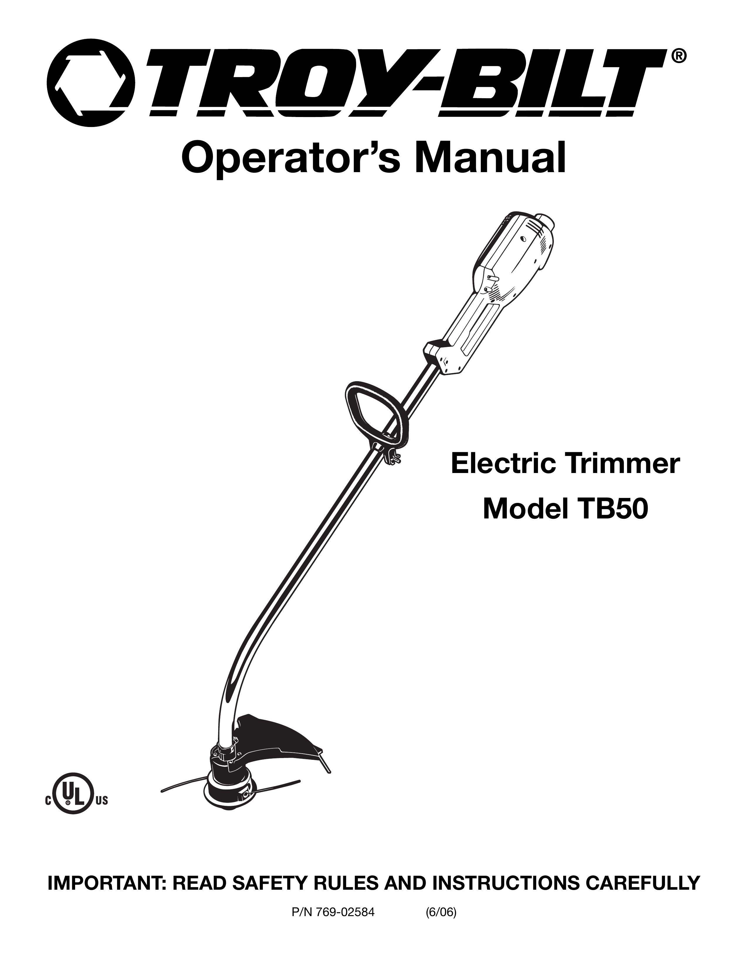 Troy-Bilt TB50 Trimmer User Manual