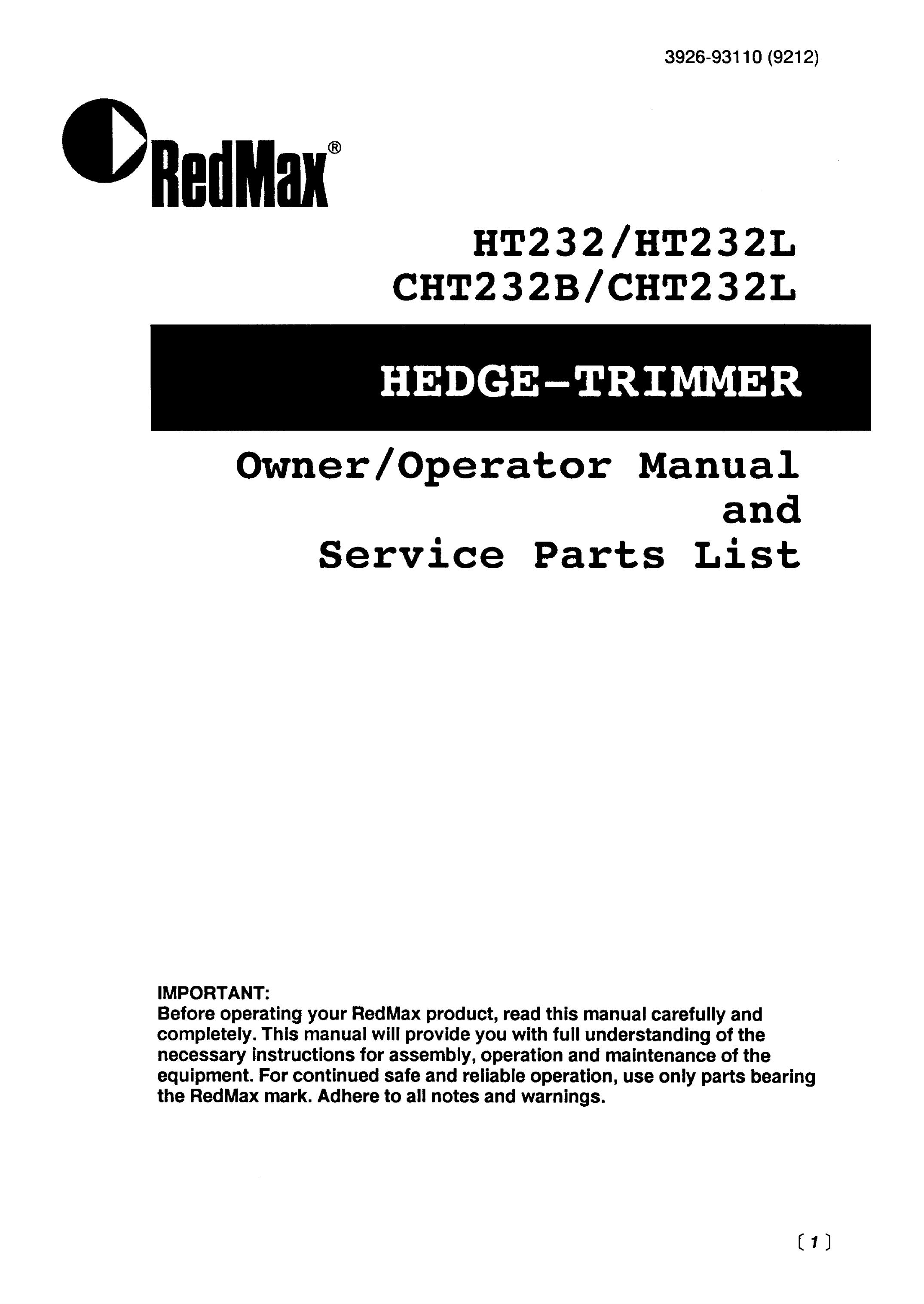 Zenoah HT232 Trimmer User Manual