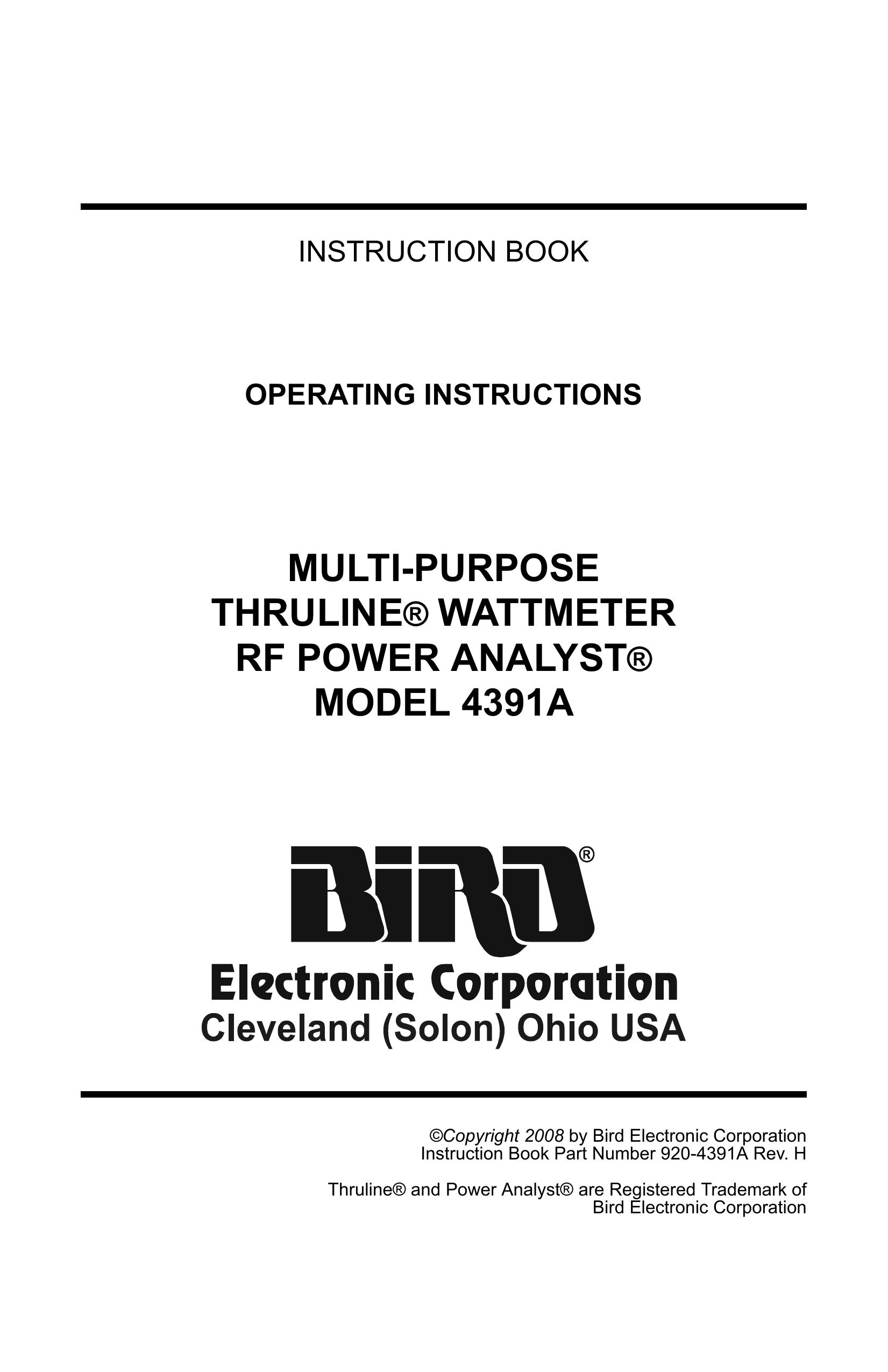 Bird Brain 4391A Utility Vehicle User Manual