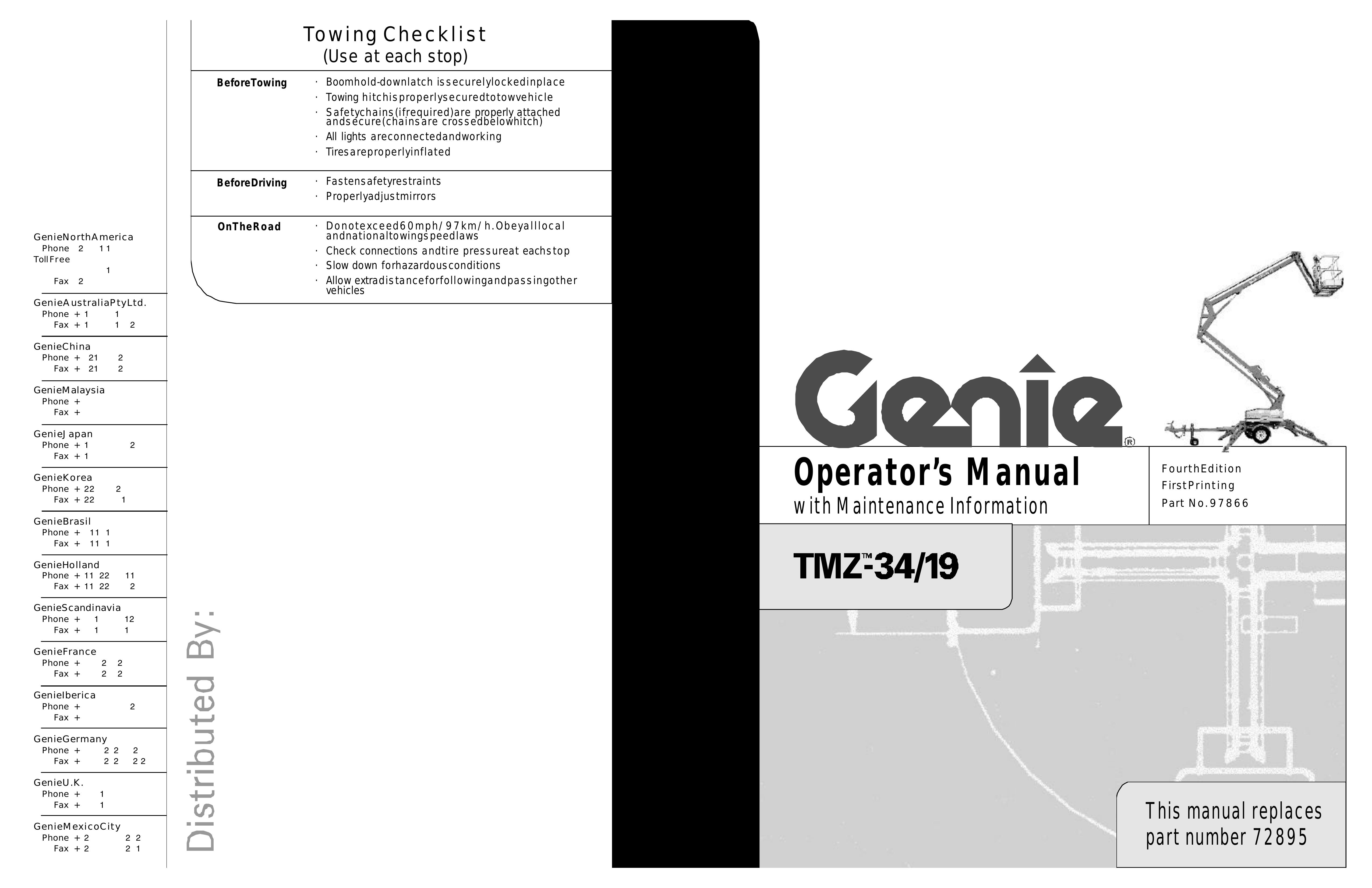 Genie TMZ-34, TMZ-19 Utility Vehicle User Manual