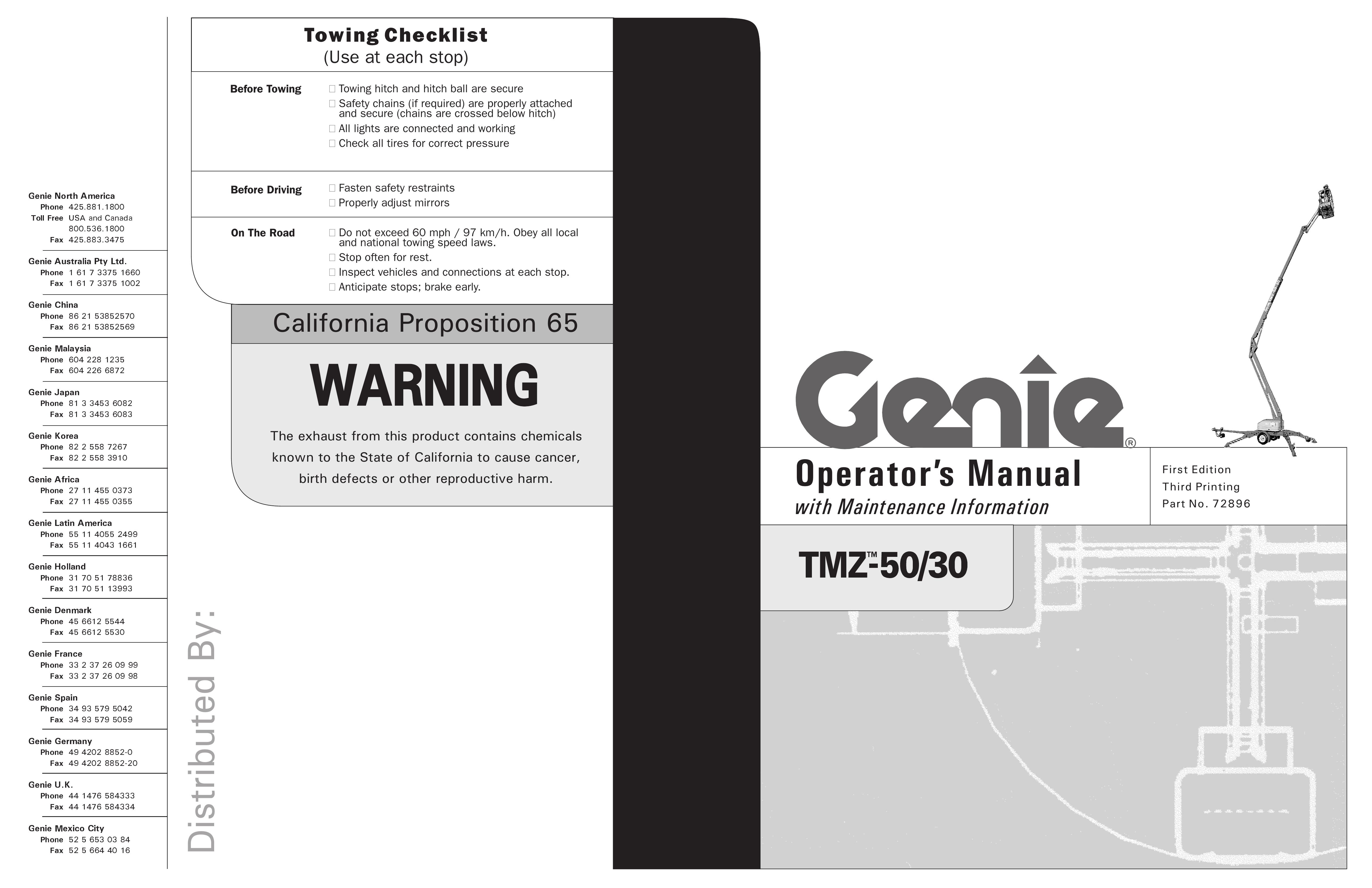 Genie TMZ-50, TMZ-30 Utility Vehicle User Manual
