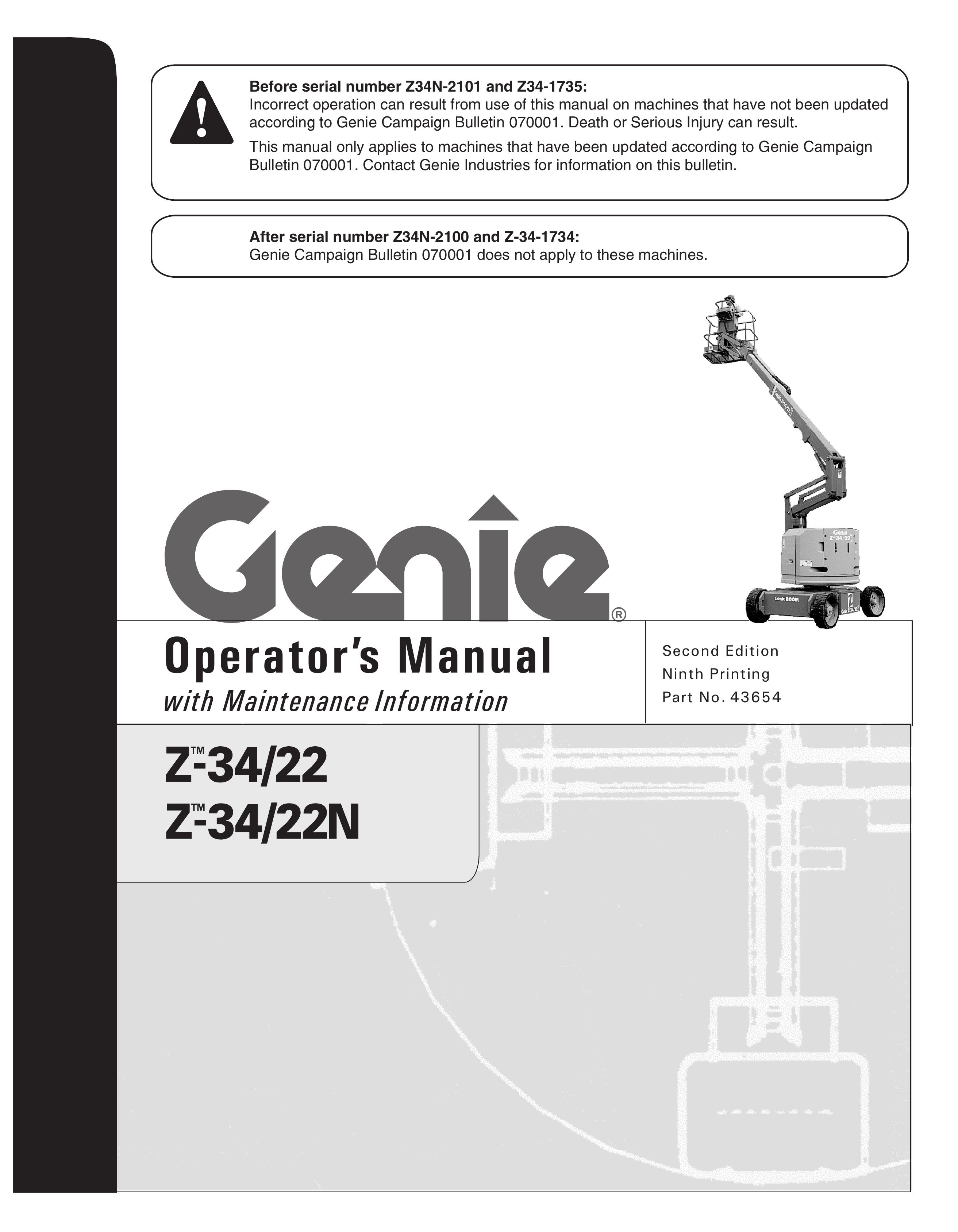 Genie Z-34, Z-22N Utility Vehicle User Manual