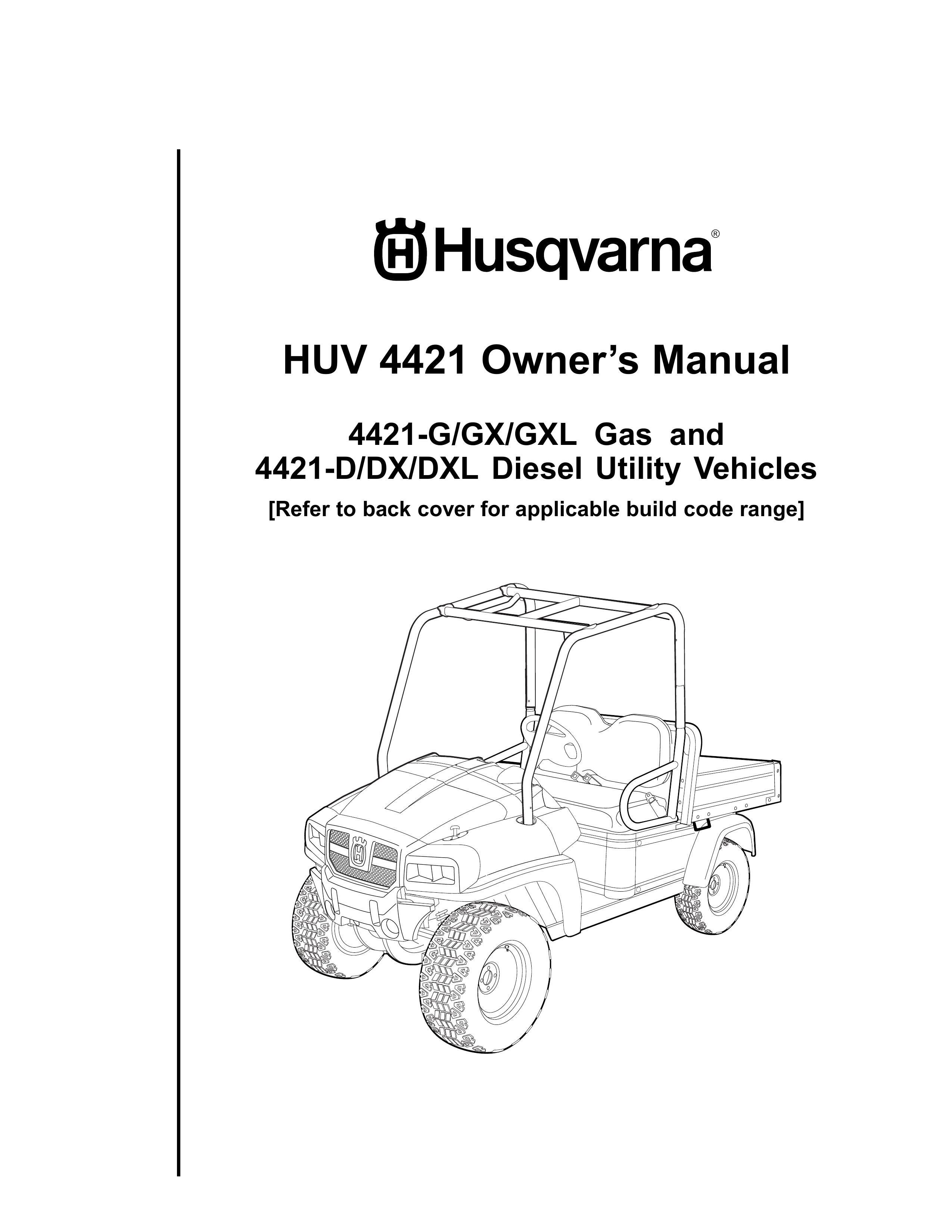 Husqvarna 4421-G/GX/GXL Utility Vehicle User Manual