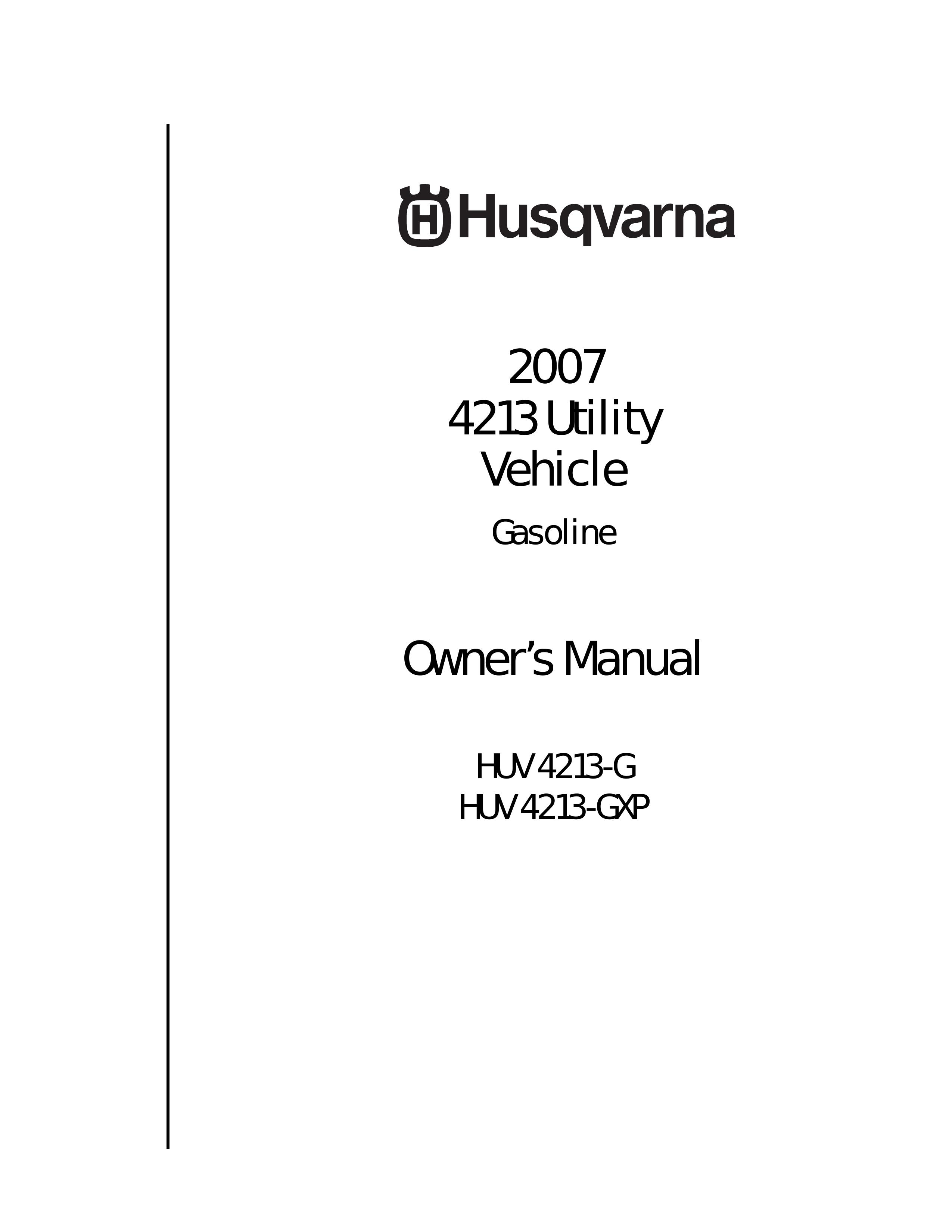 Husqvarna HUV 4213-GXP Utility Vehicle User Manual