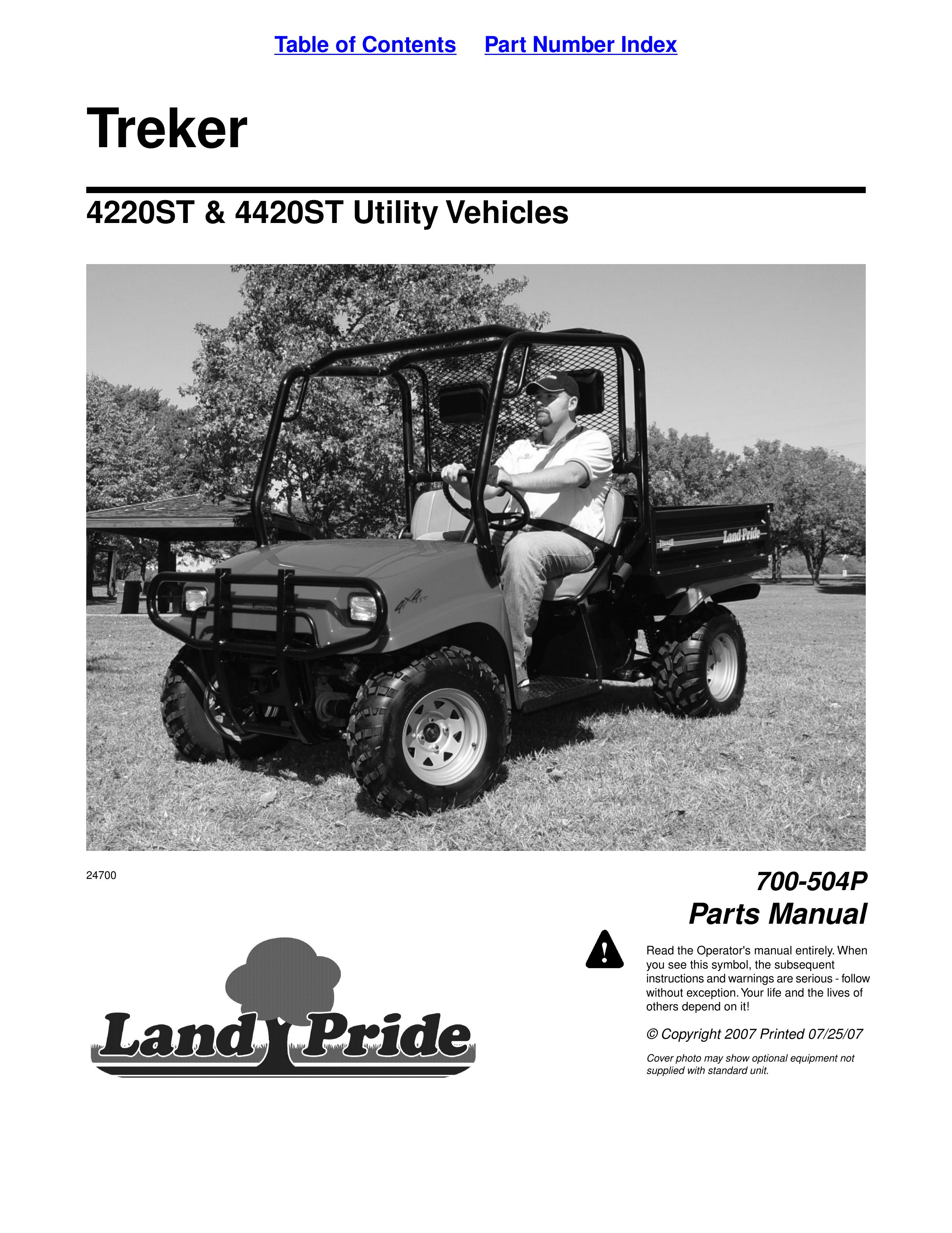 Land Pride 4420ST Utility Vehicle User Manual