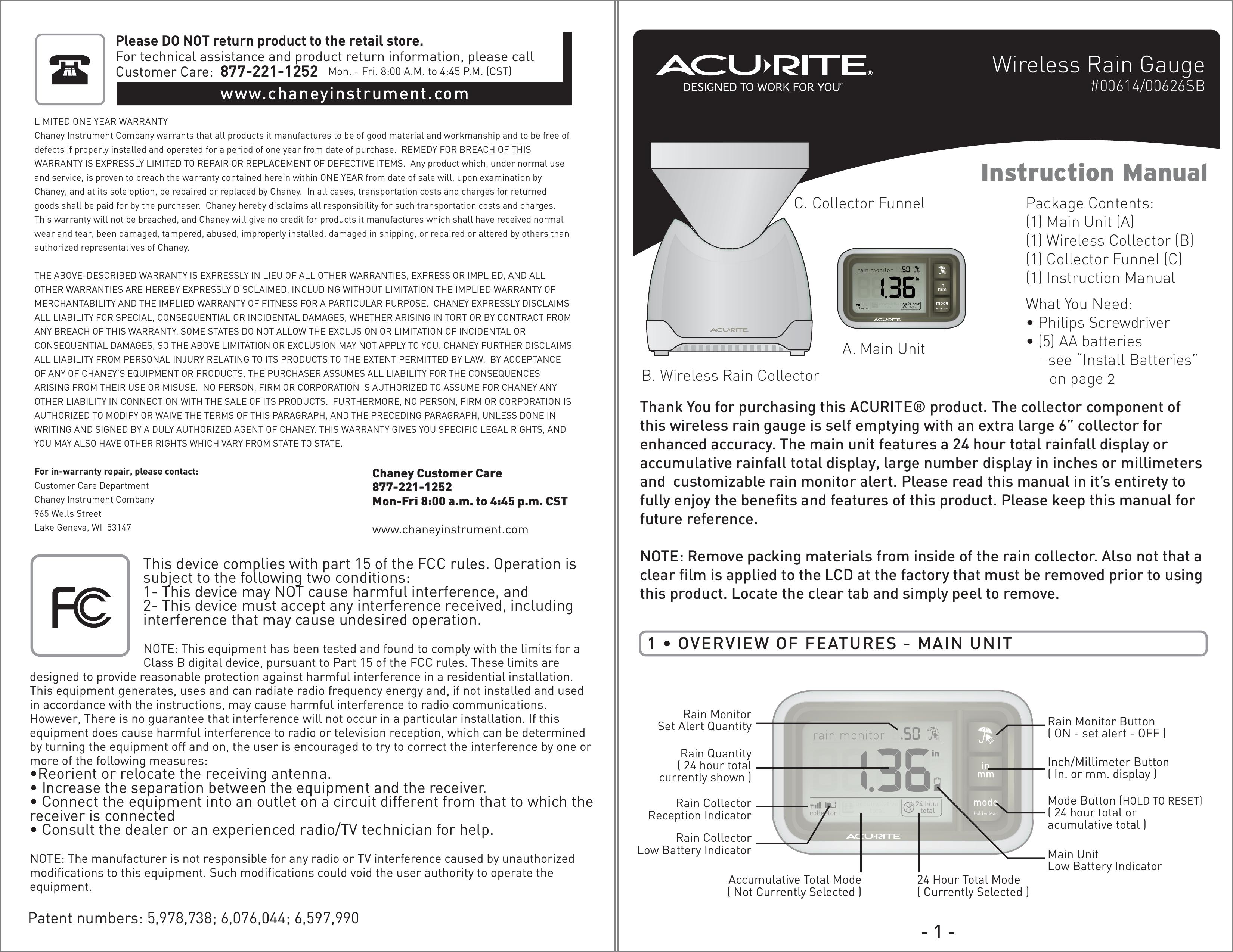 Acu-Rite 00614/00626SB Weather Radio User Manual