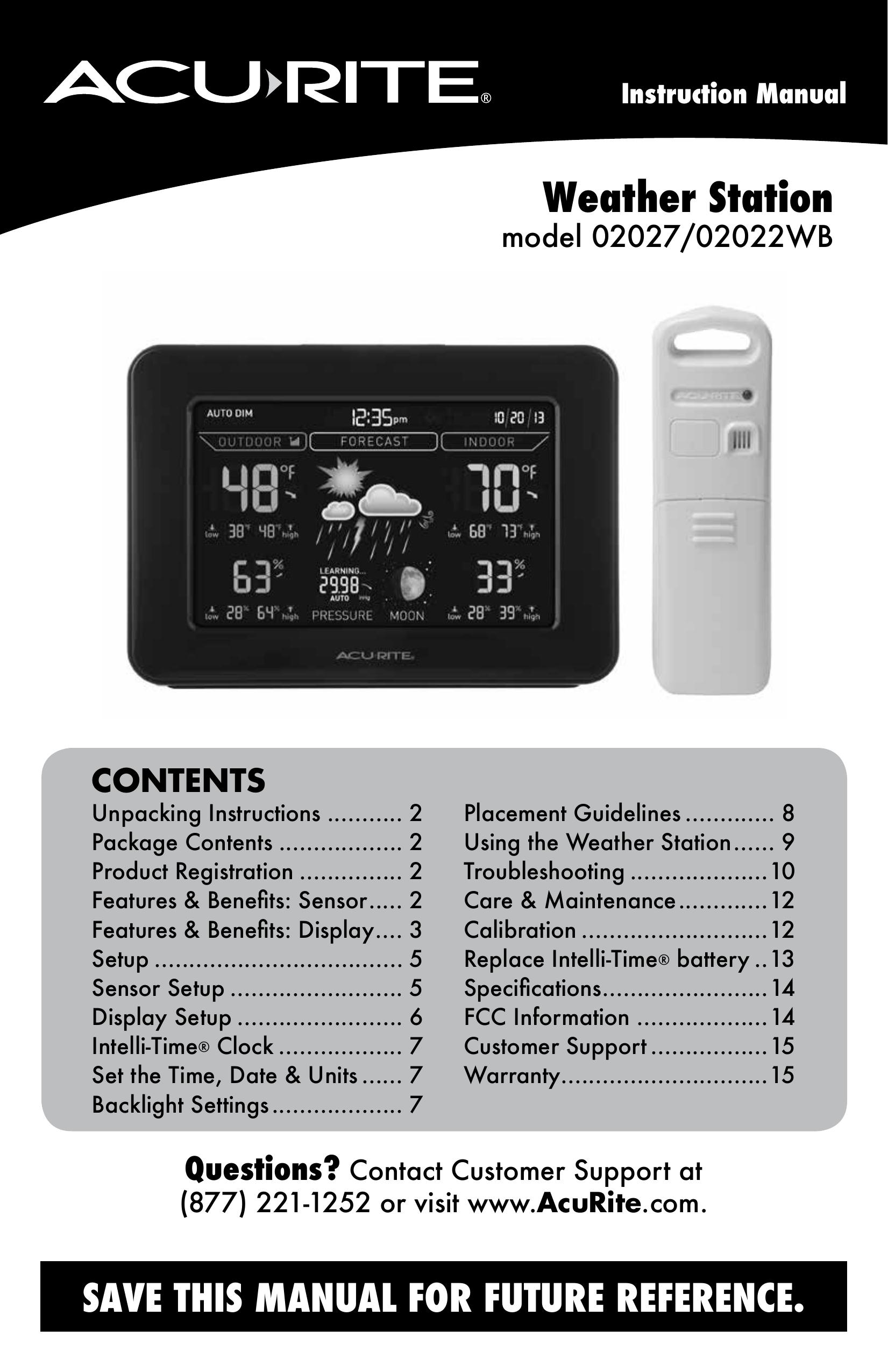 Acu-Rite 02022WB Weather Radio User Manual