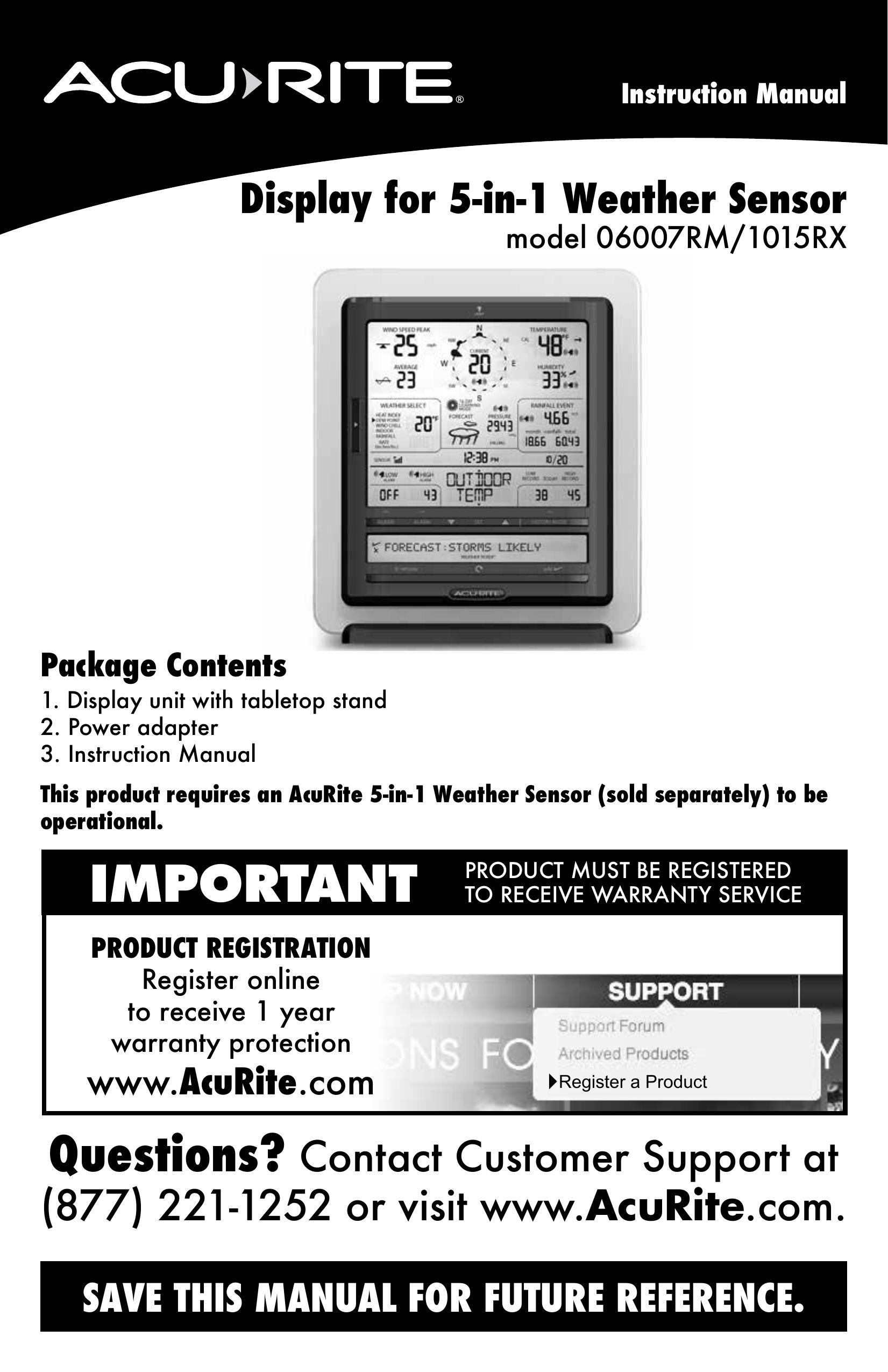 Acu-Rite 06007RM/1015RX Weather Radio User Manual