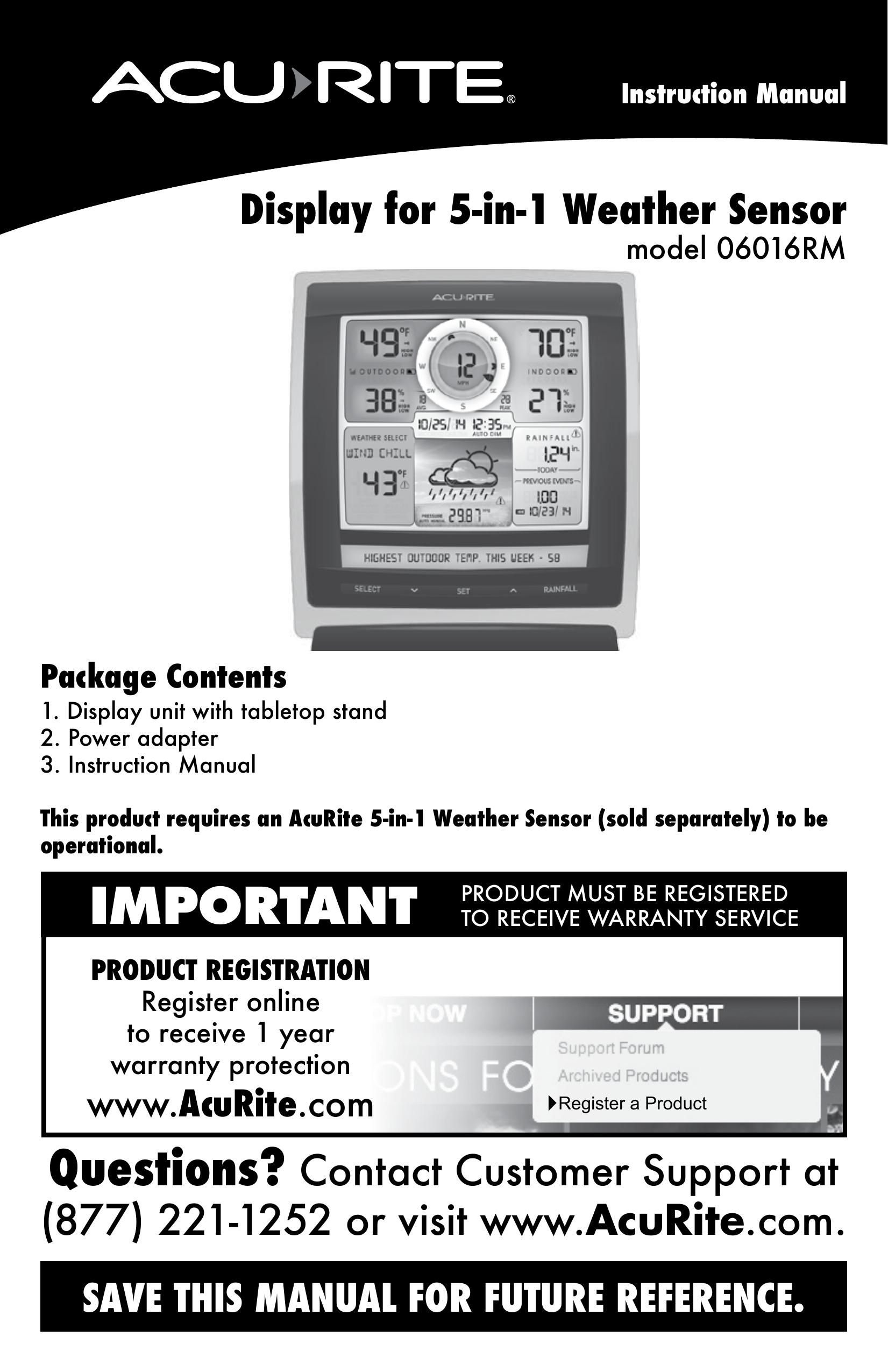 Acu-Rite 06016RM Weather Radio User Manual