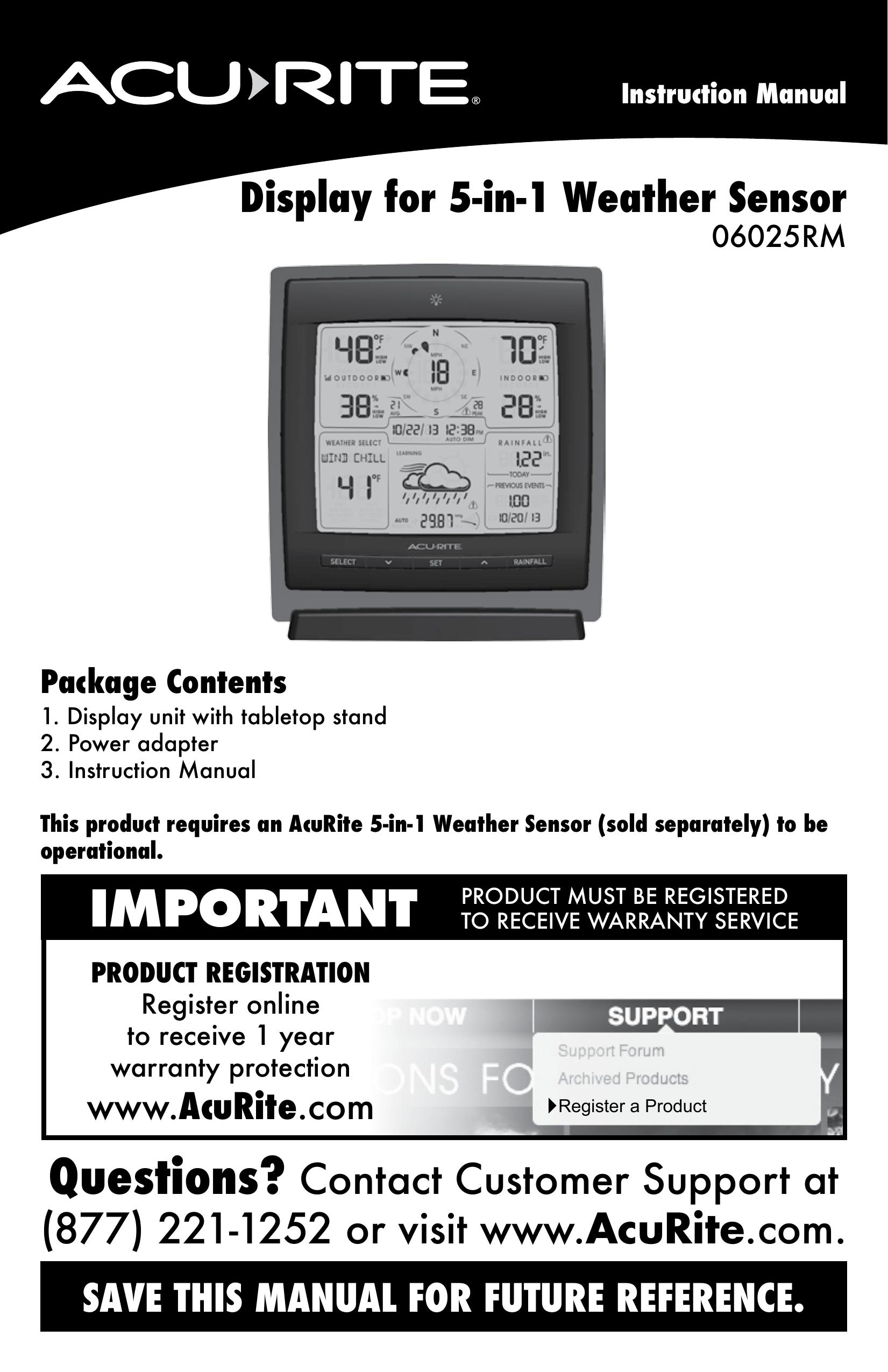 Acu-Rite 06025RM Weather Radio User Manual