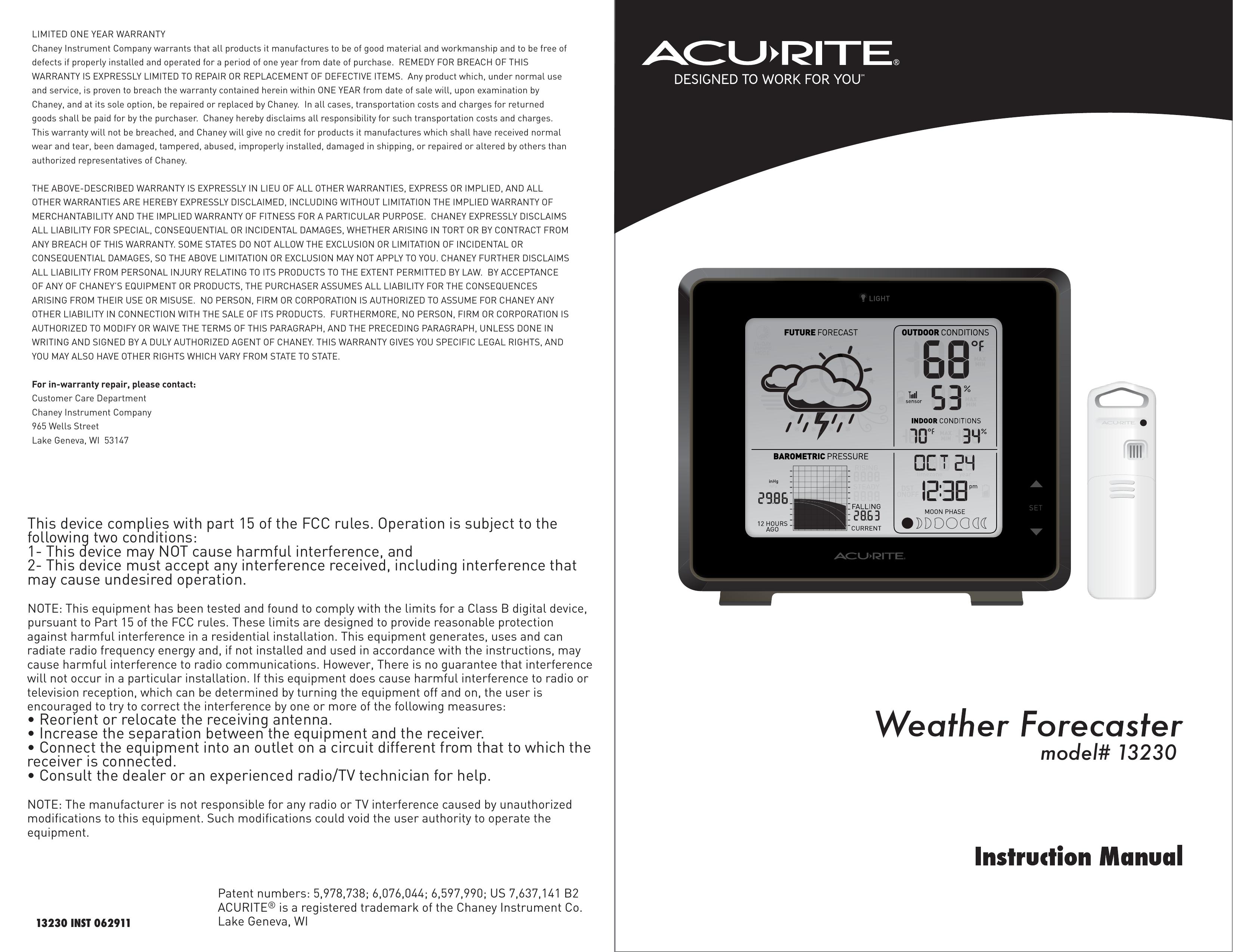 Acu-Rite 13230 Weather Radio User Manual