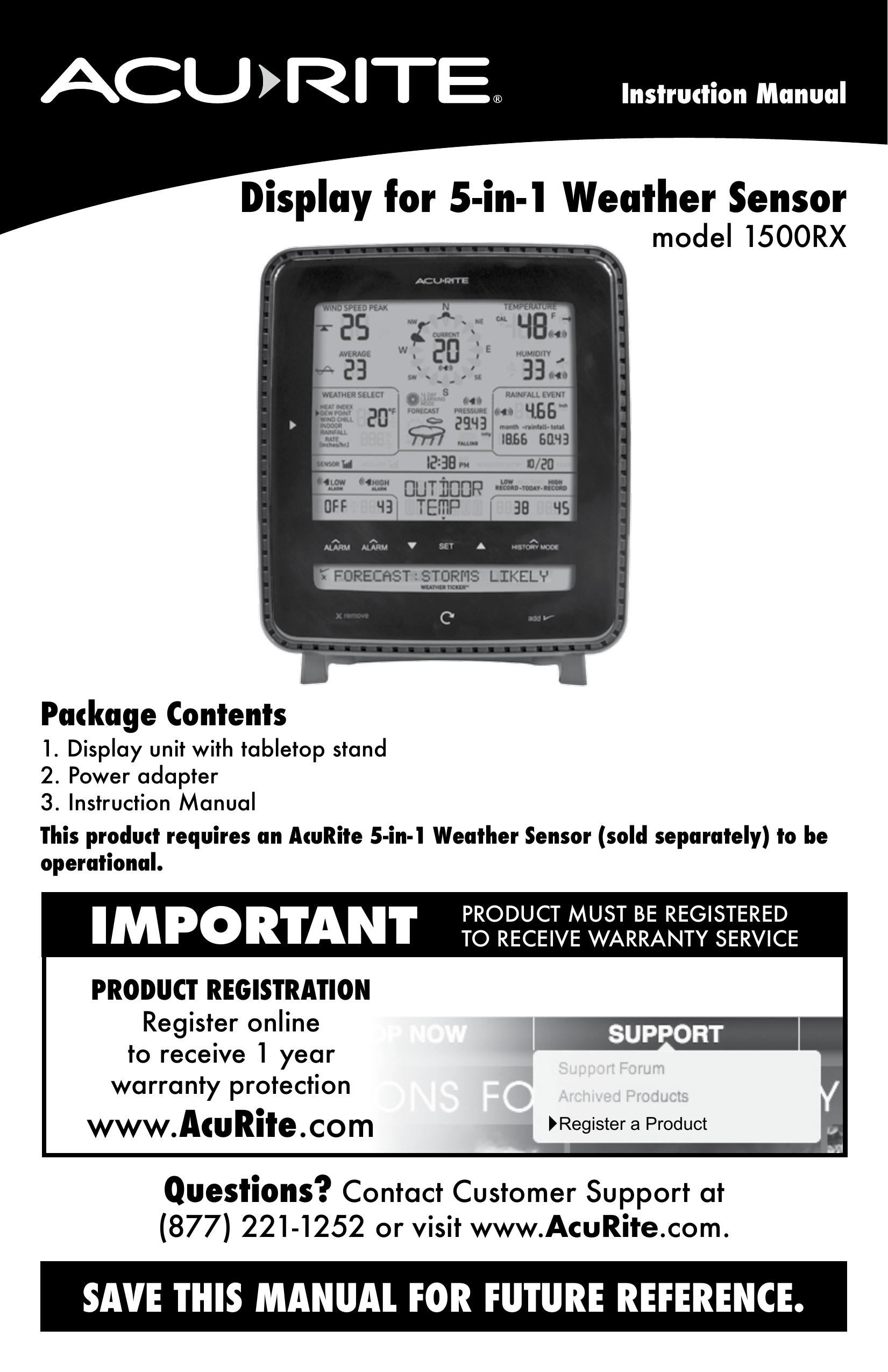 Acu-Rite 1500RX Weather Radio User Manual