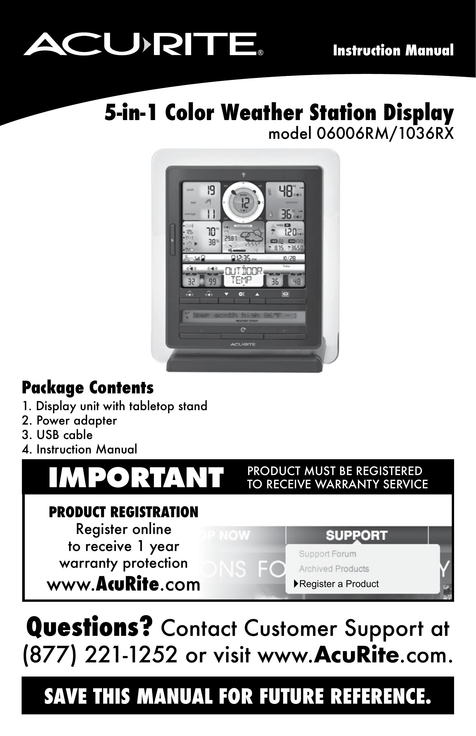 Chaney Instrument 06006RM/1036RX Weather Radio User Manual