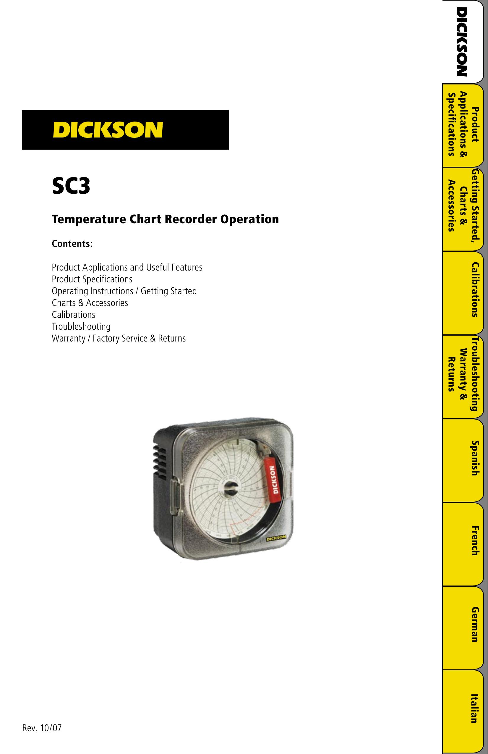Dickson Industrial SC3 Weather Radio User Manual