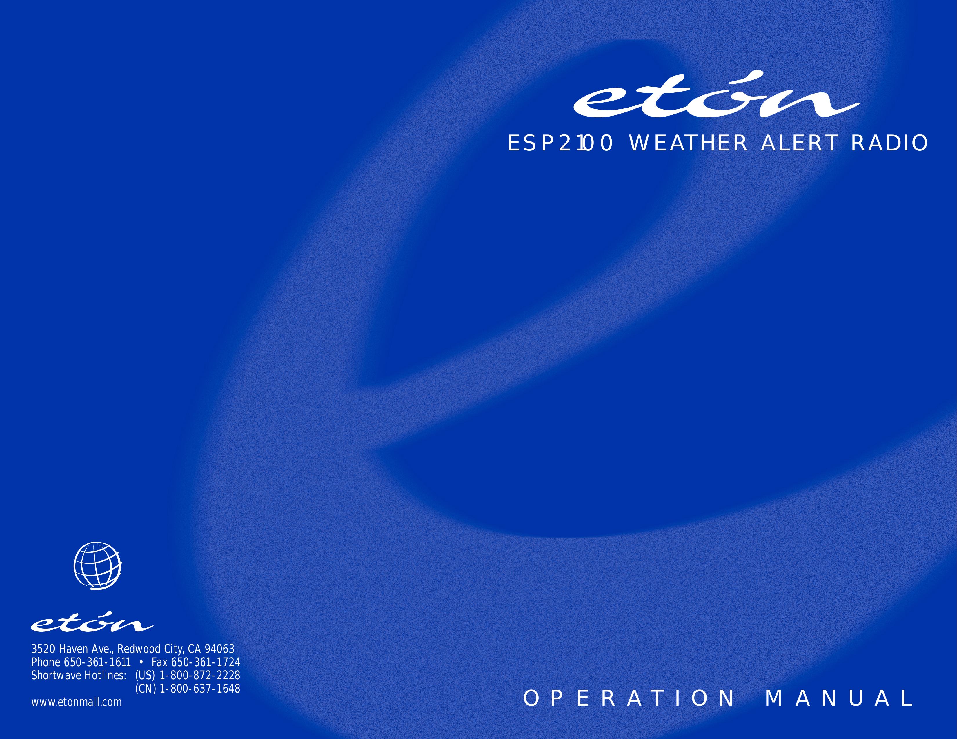 Eton ESP2100 Weather Radio User Manual