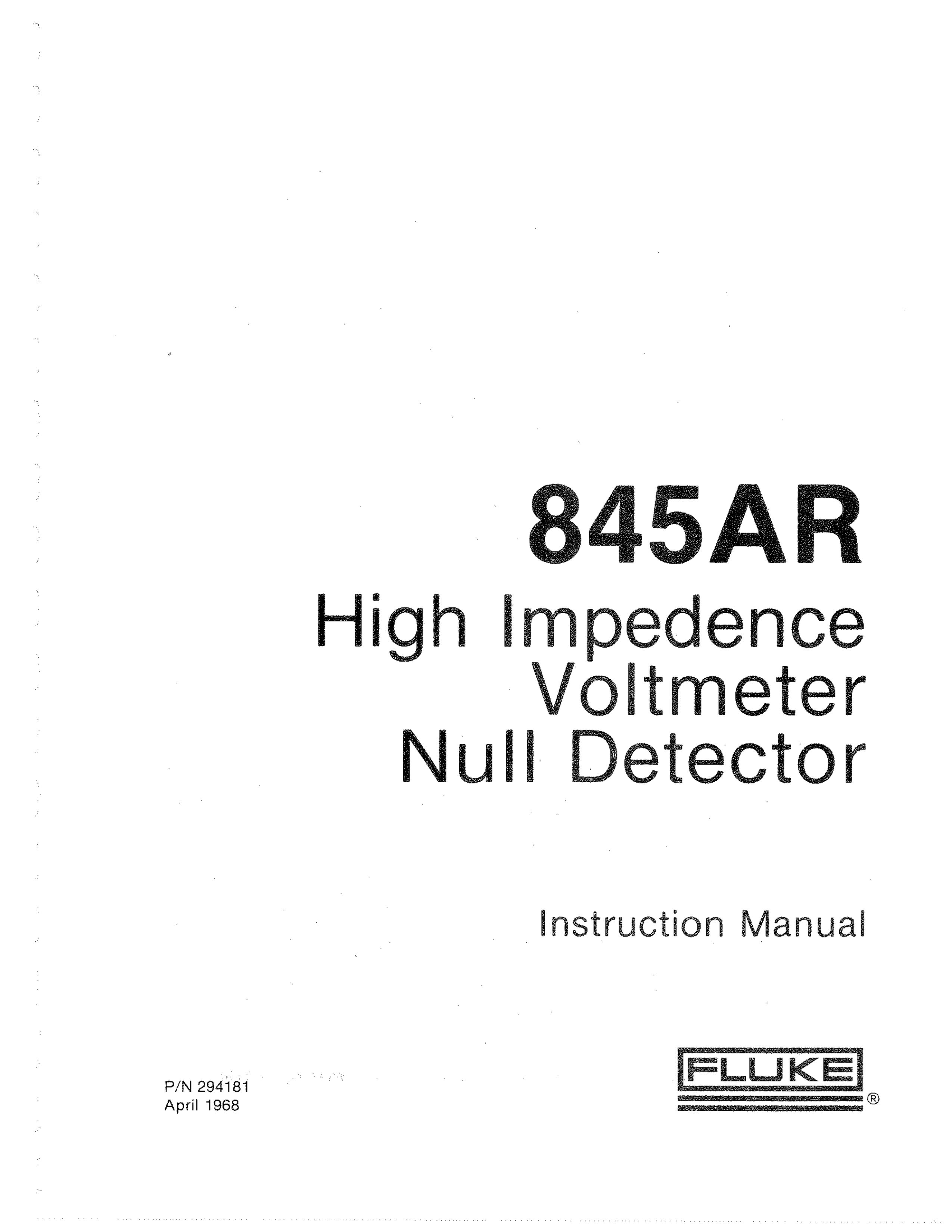 Fluke 845AR Weather Radio User Manual