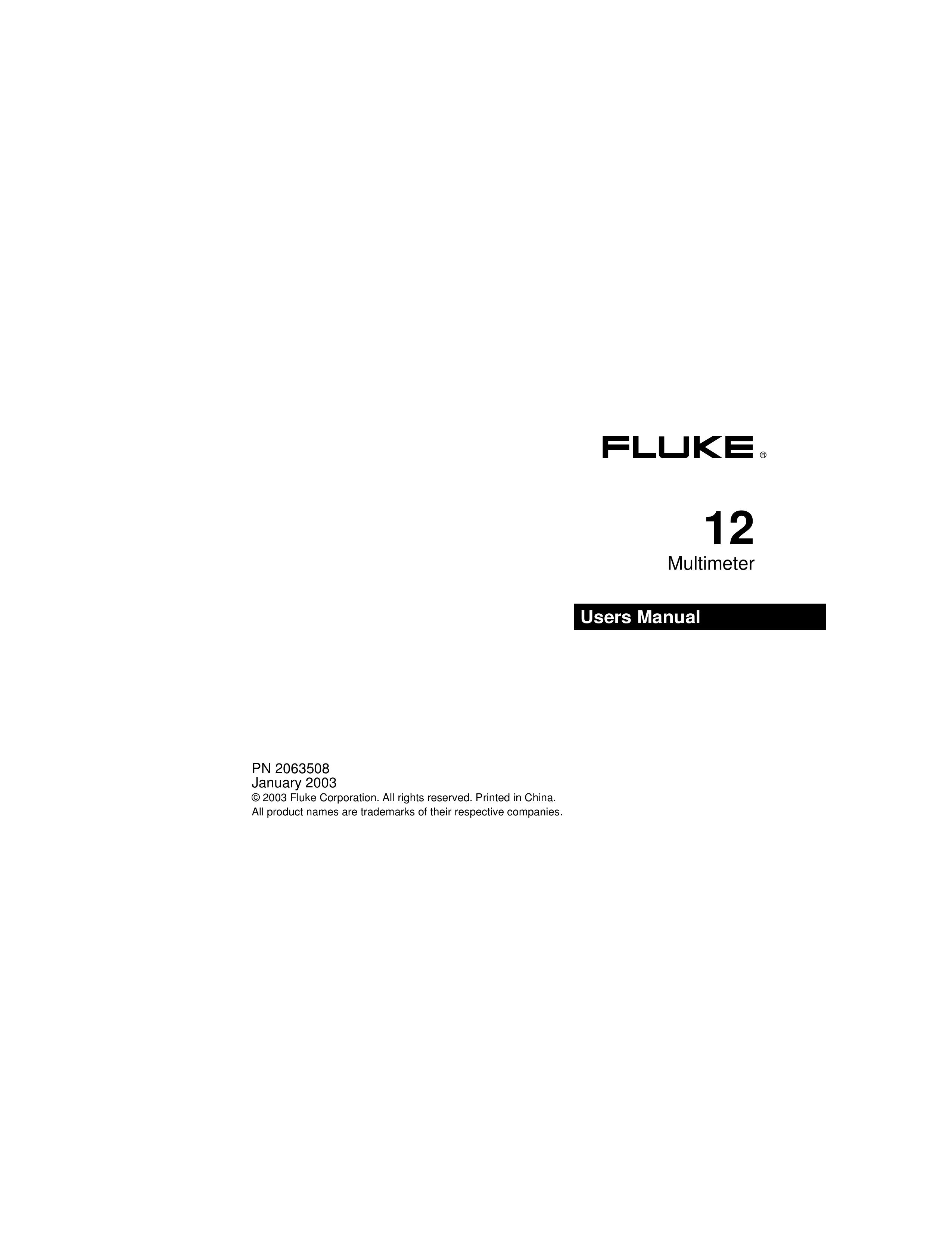 Fluke PN 2063508 Weather Radio User Manual