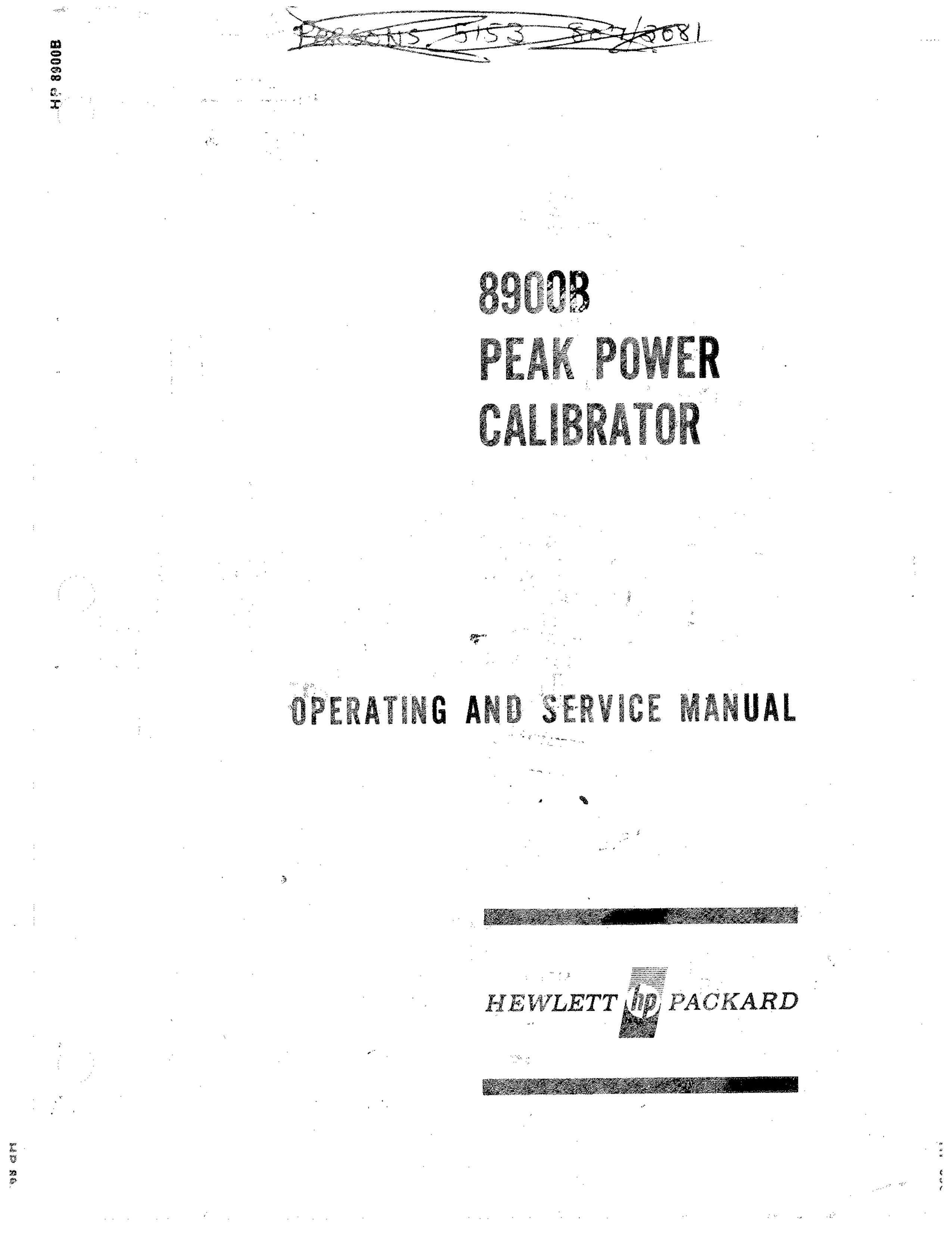 HP (Hewlett-Packard) 8900B Weather Radio User Manual