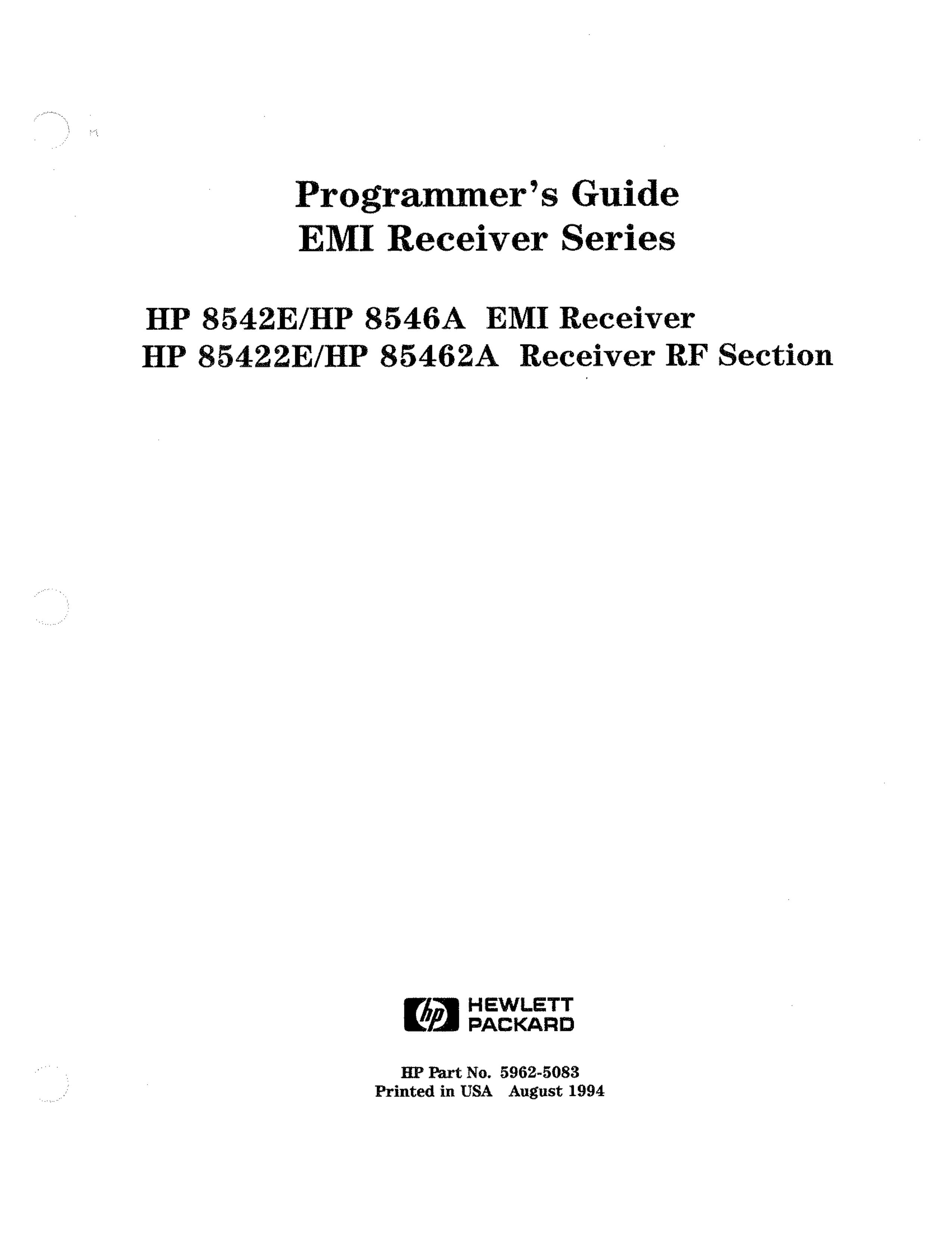 HP (Hewlett-Packard) HP 85462A Weather Radio User Manual