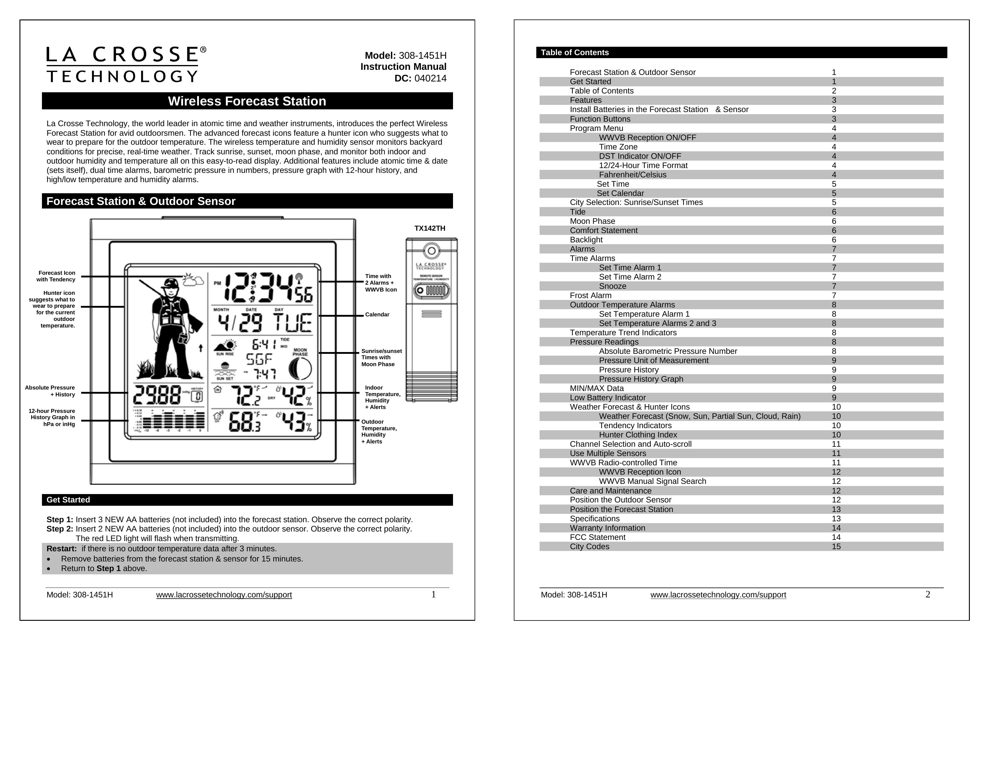 La Crosse Technology 308-1451H Weather Radio User Manual