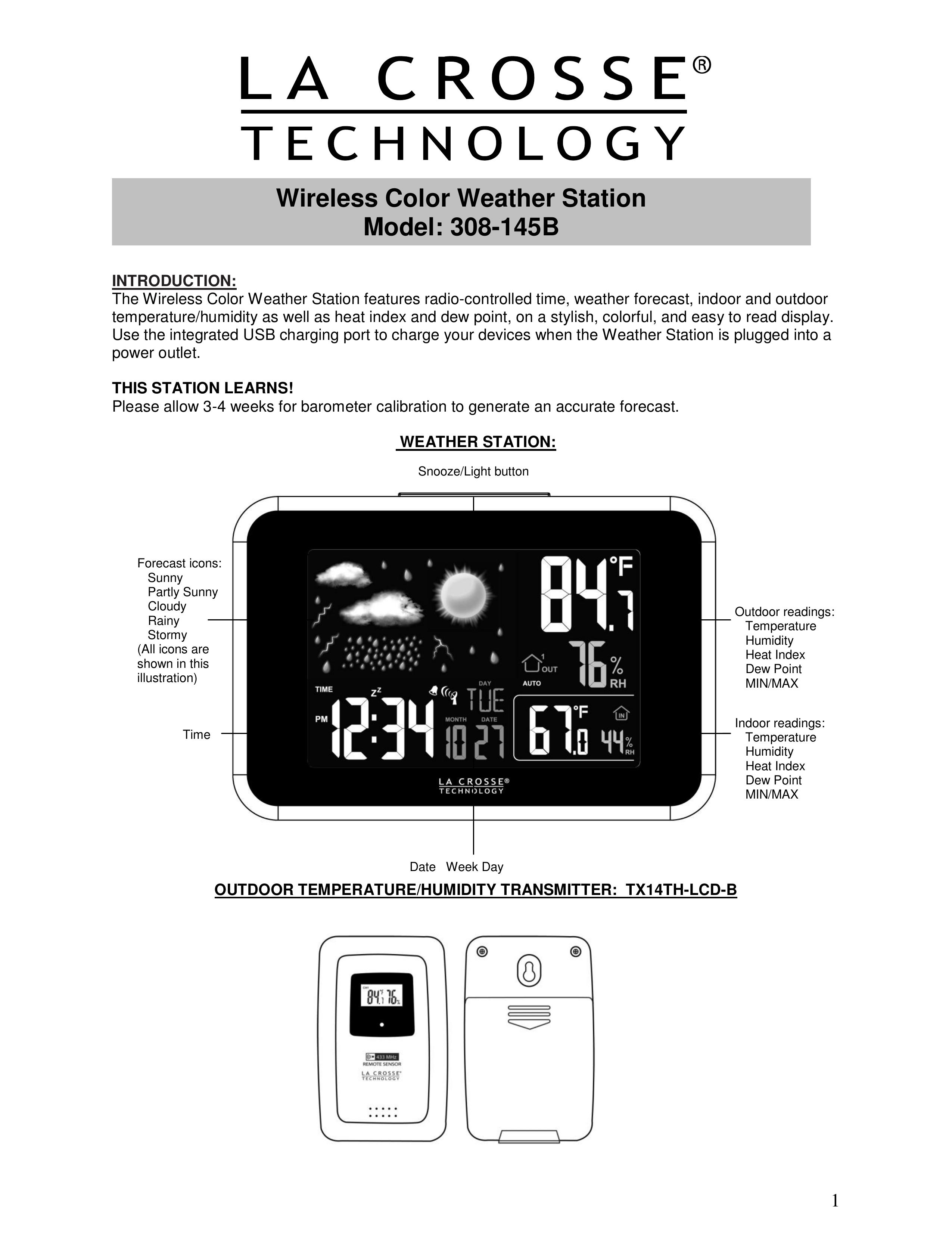 La Crosse Technology 308-145B Weather Radio User Manual