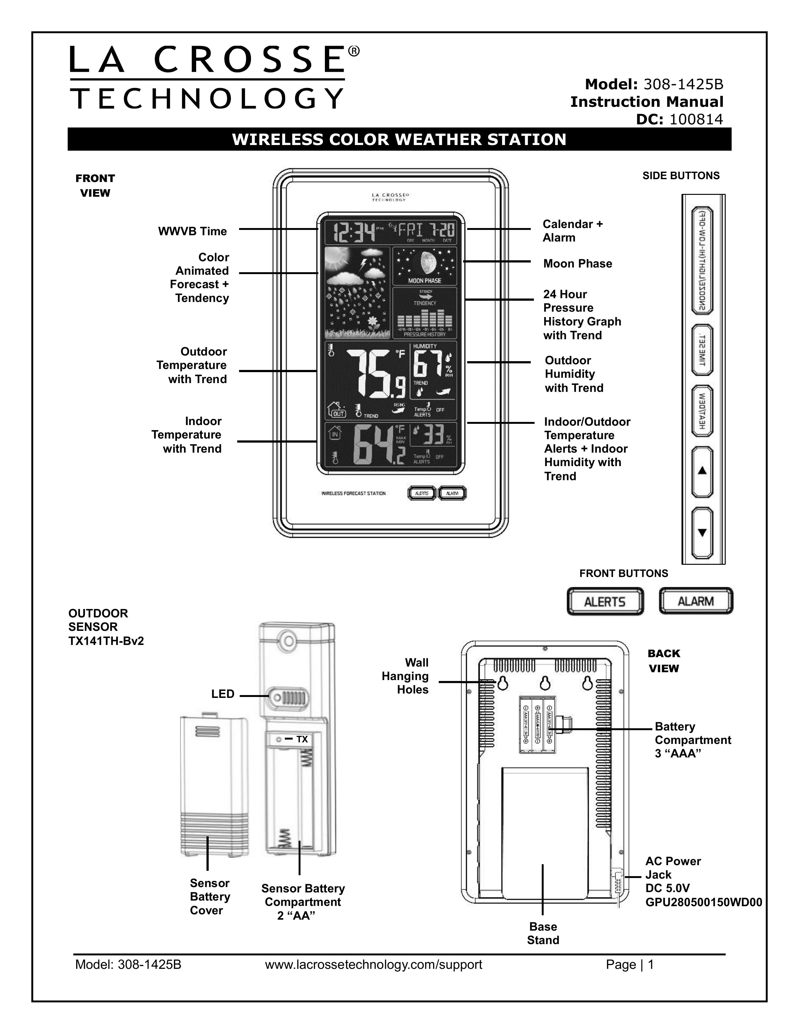 La Crosse Technology 30B-1425B Weather Radio User Manual