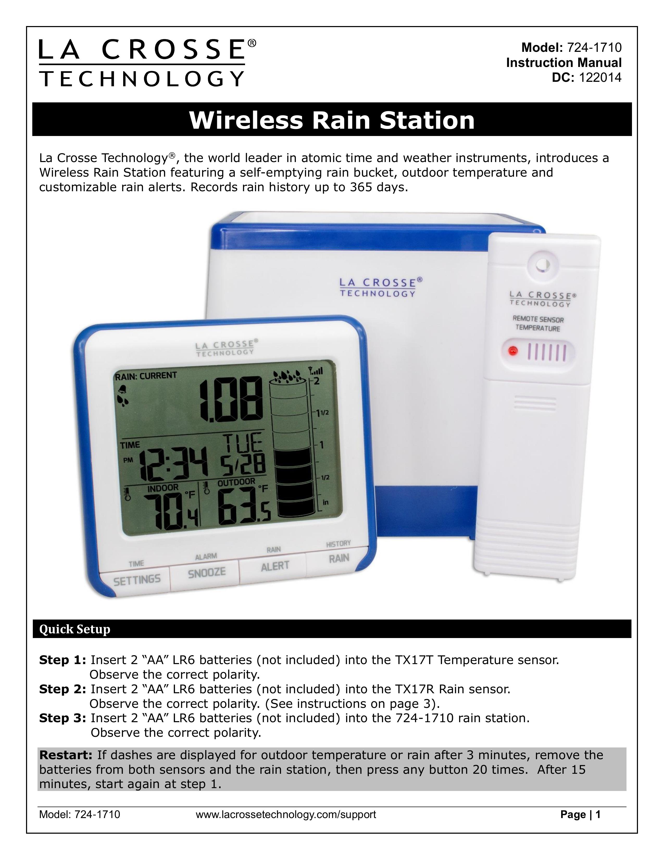 La Crosse Technology 724-1710 Weather Radio User Manual