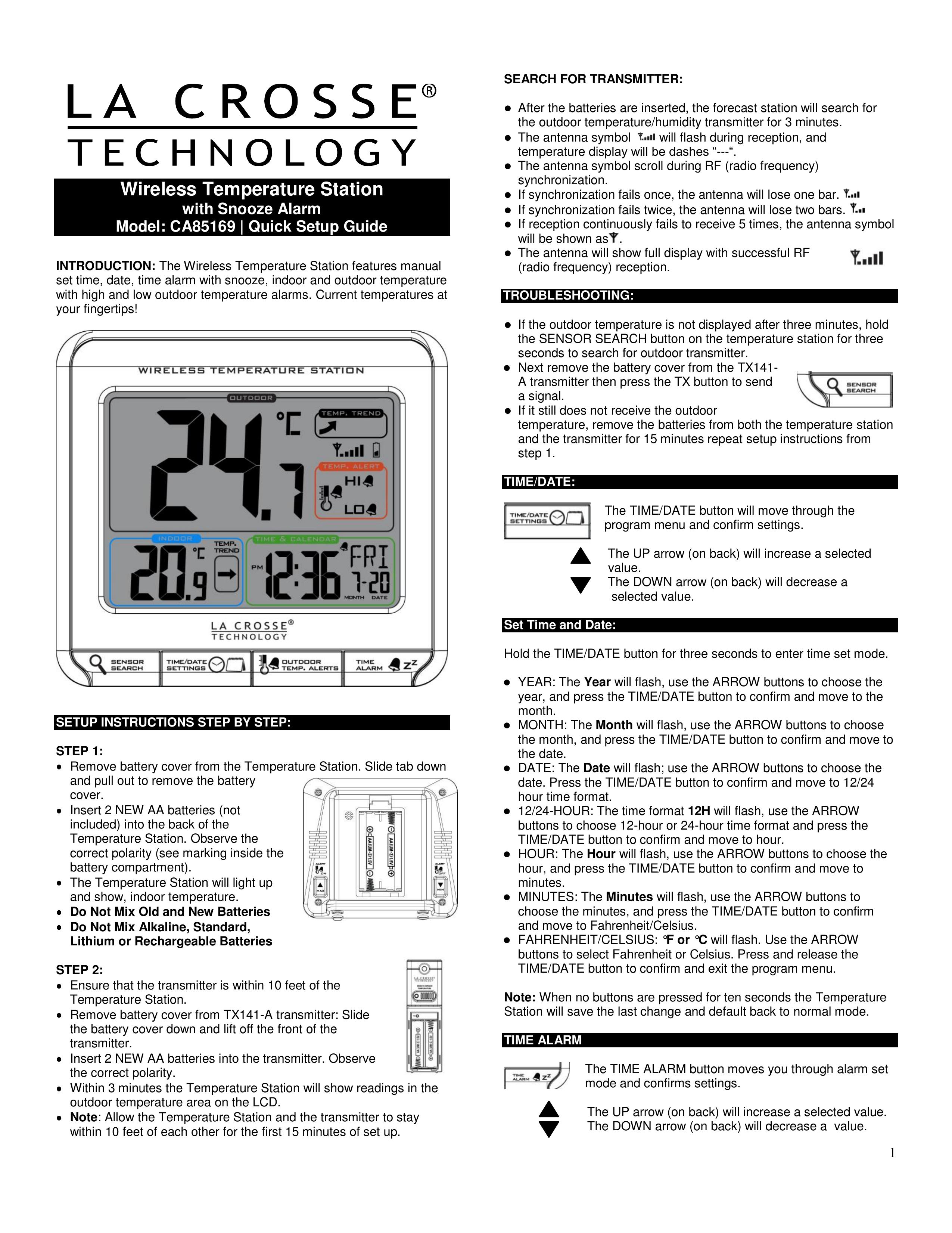 La Crosse Technology CA85169 Weather Radio User Manual