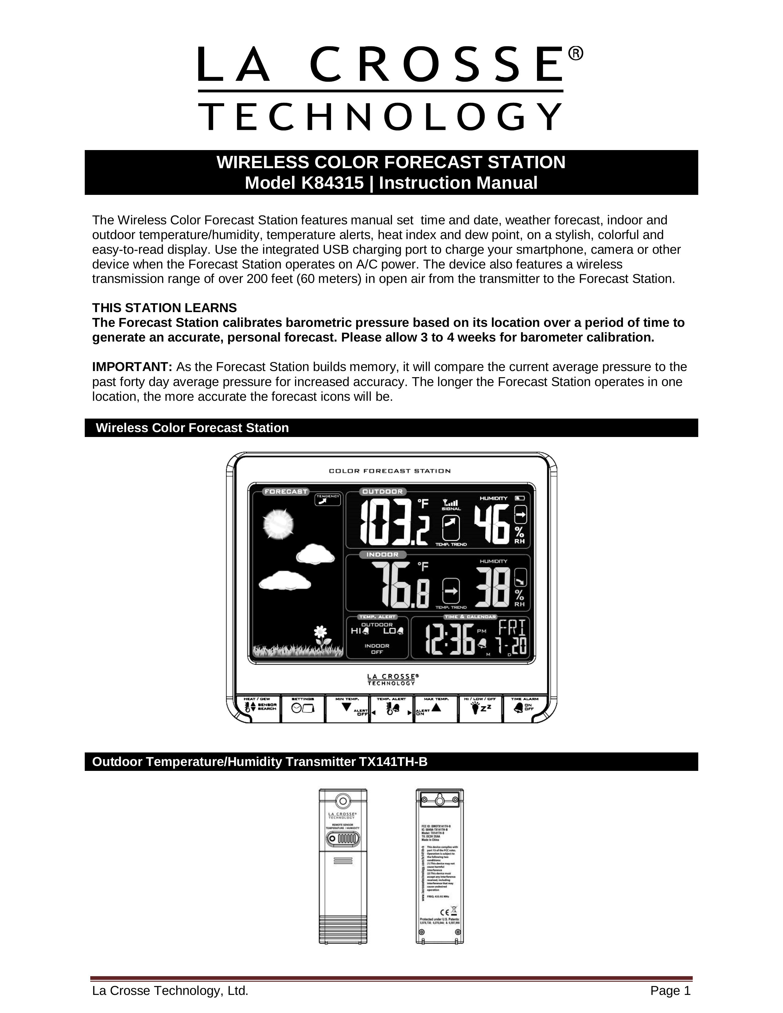 La Crosse Technology K84315 Weather Radio User Manual