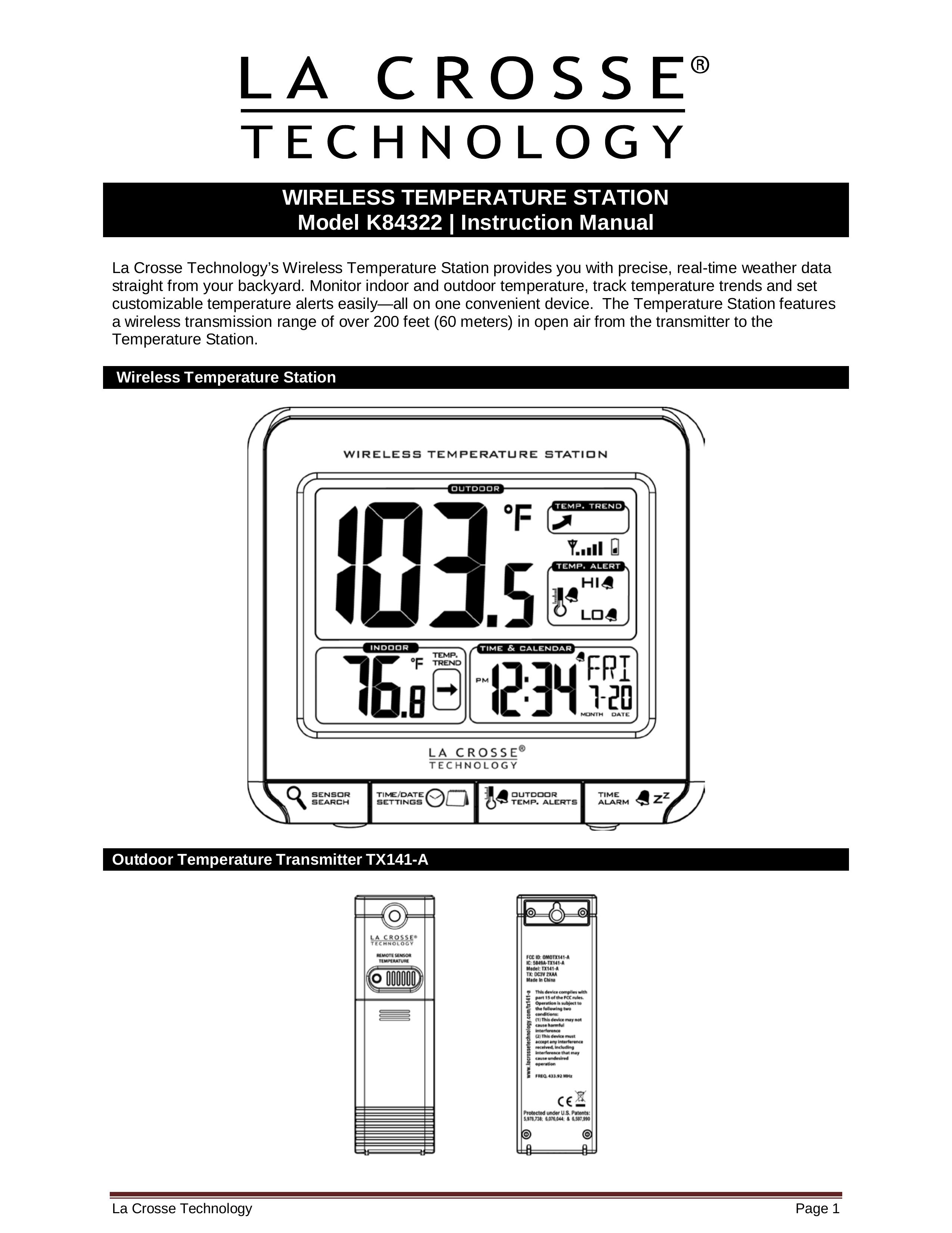 La Crosse Technology K84322 Weather Radio User Manual