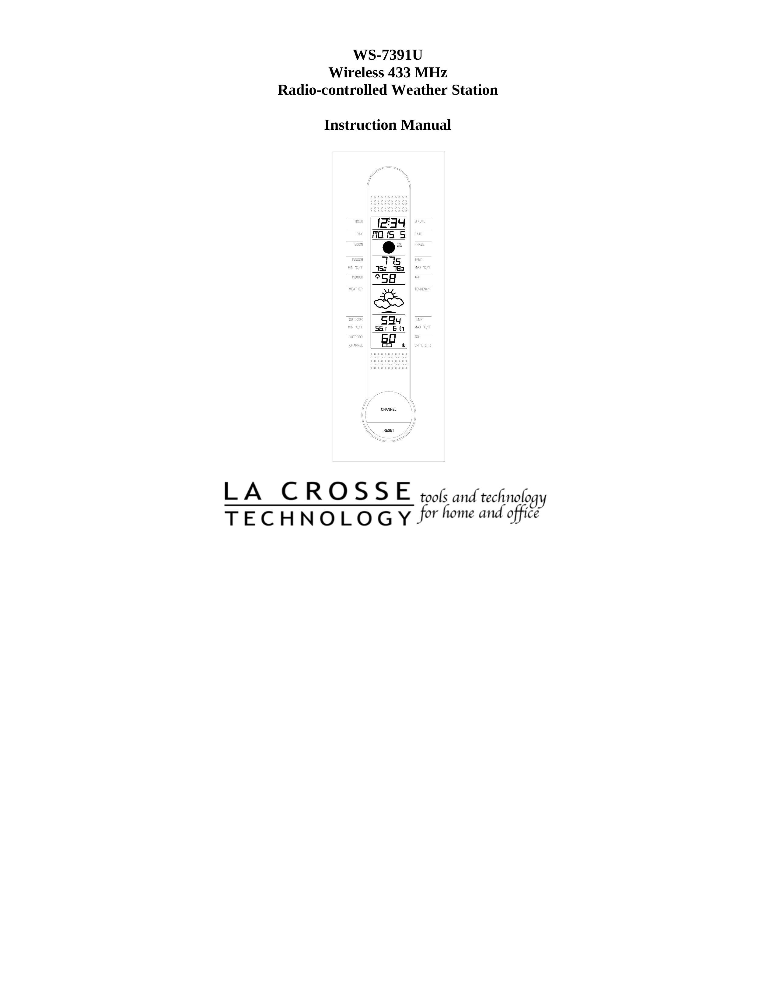 La Crosse Technology WS-7391U Weather Radio User Manual