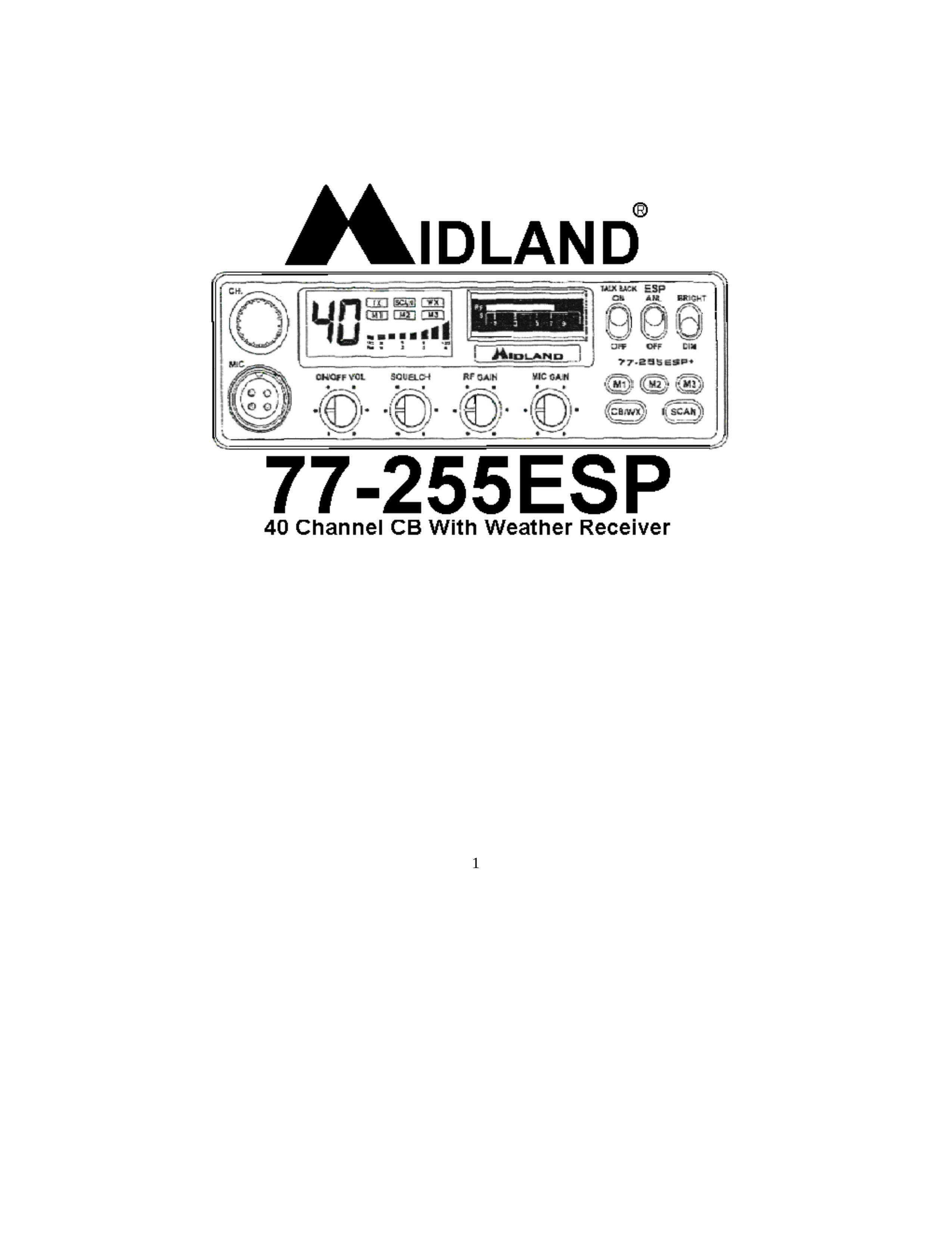 Midland Radio 77-255ESP Weather Radio User Manual