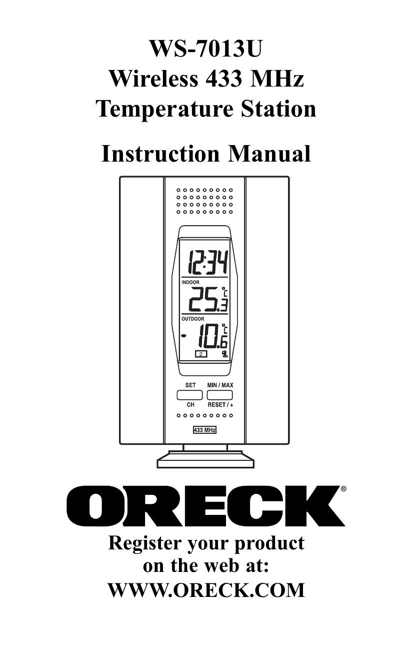 Oreck WS-7013U Weather Radio User Manual