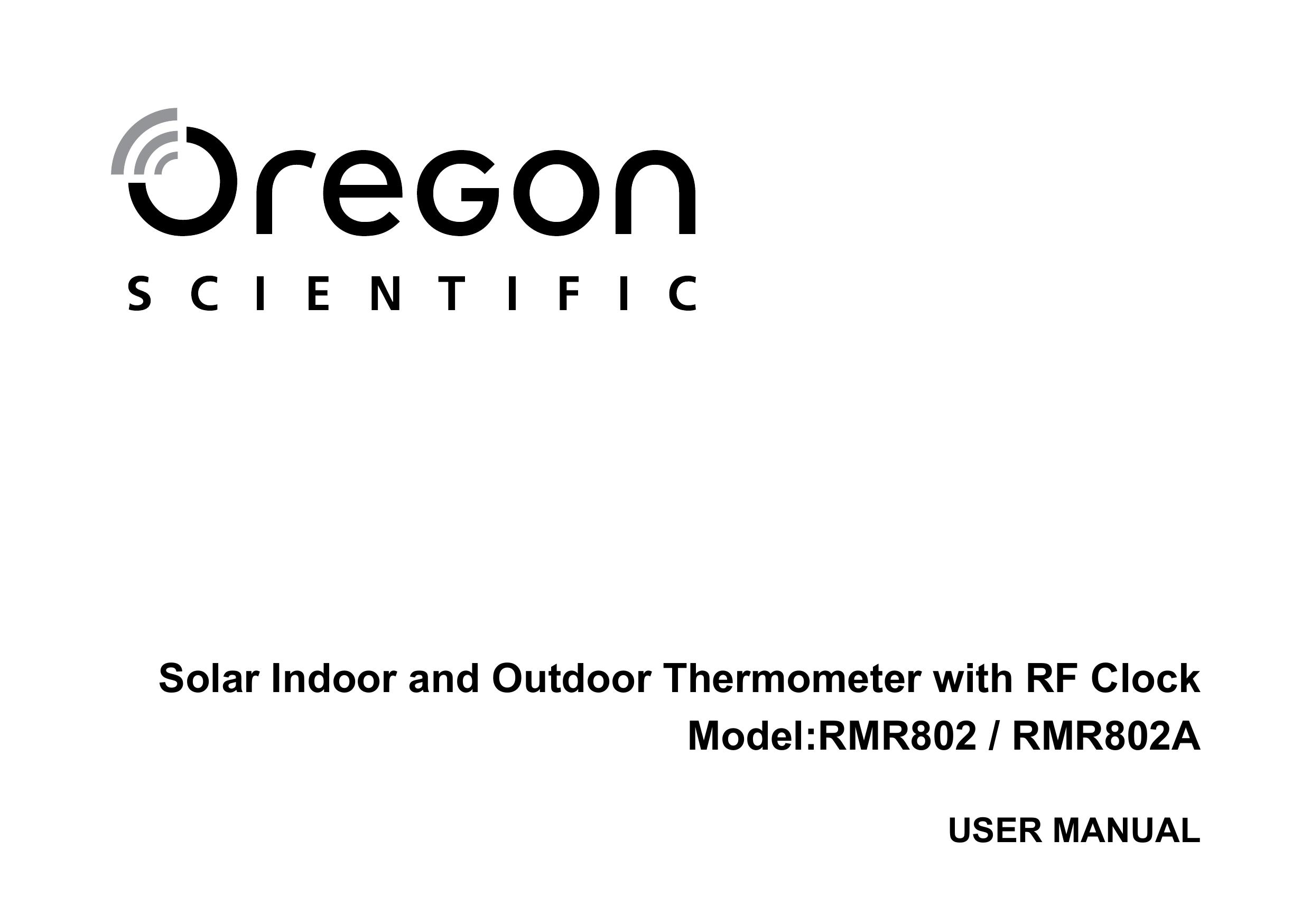 Oregon Scientific RMR802 Weather Radio User Manual
