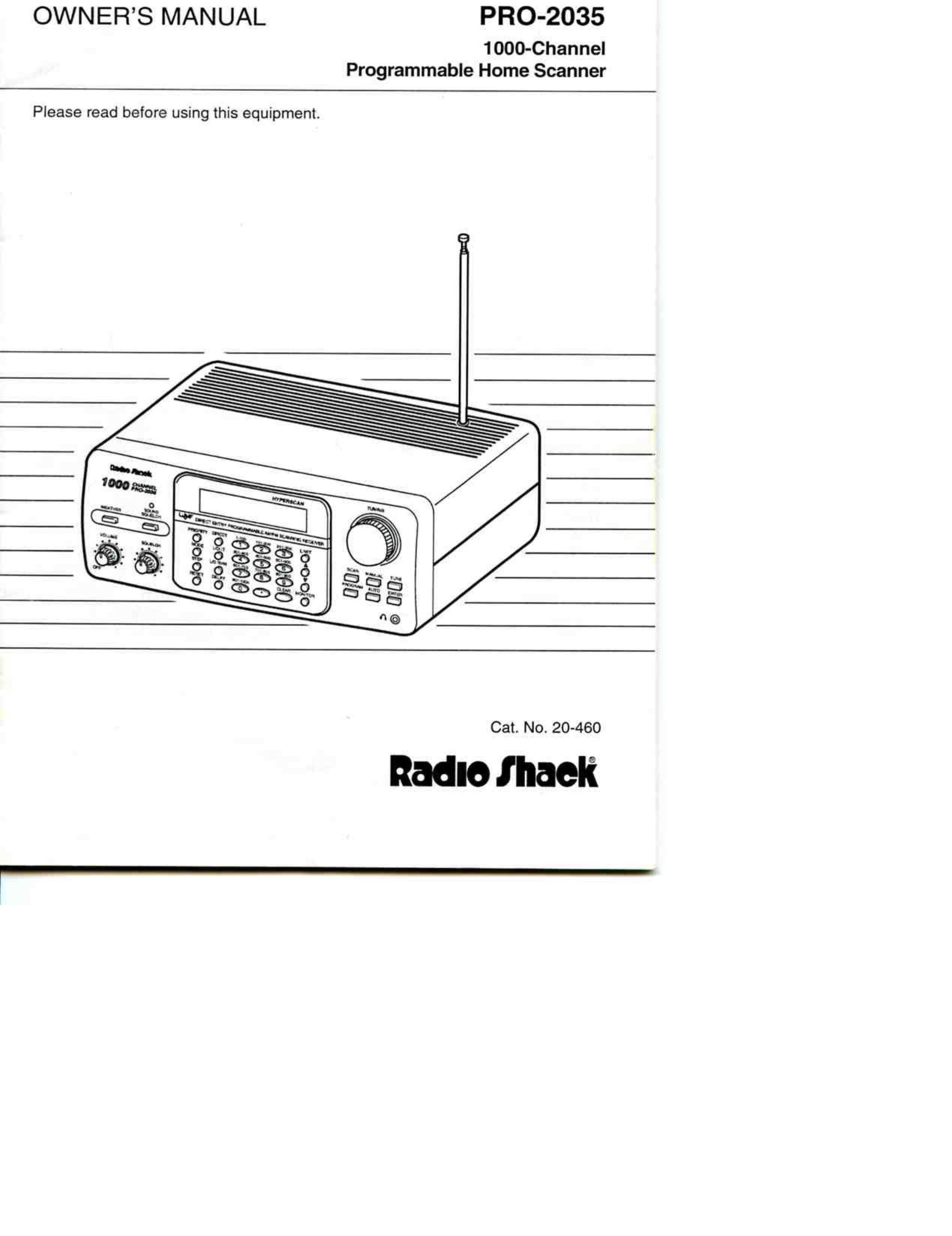Radio Shack Pro-2035 Weather Radio User Manual